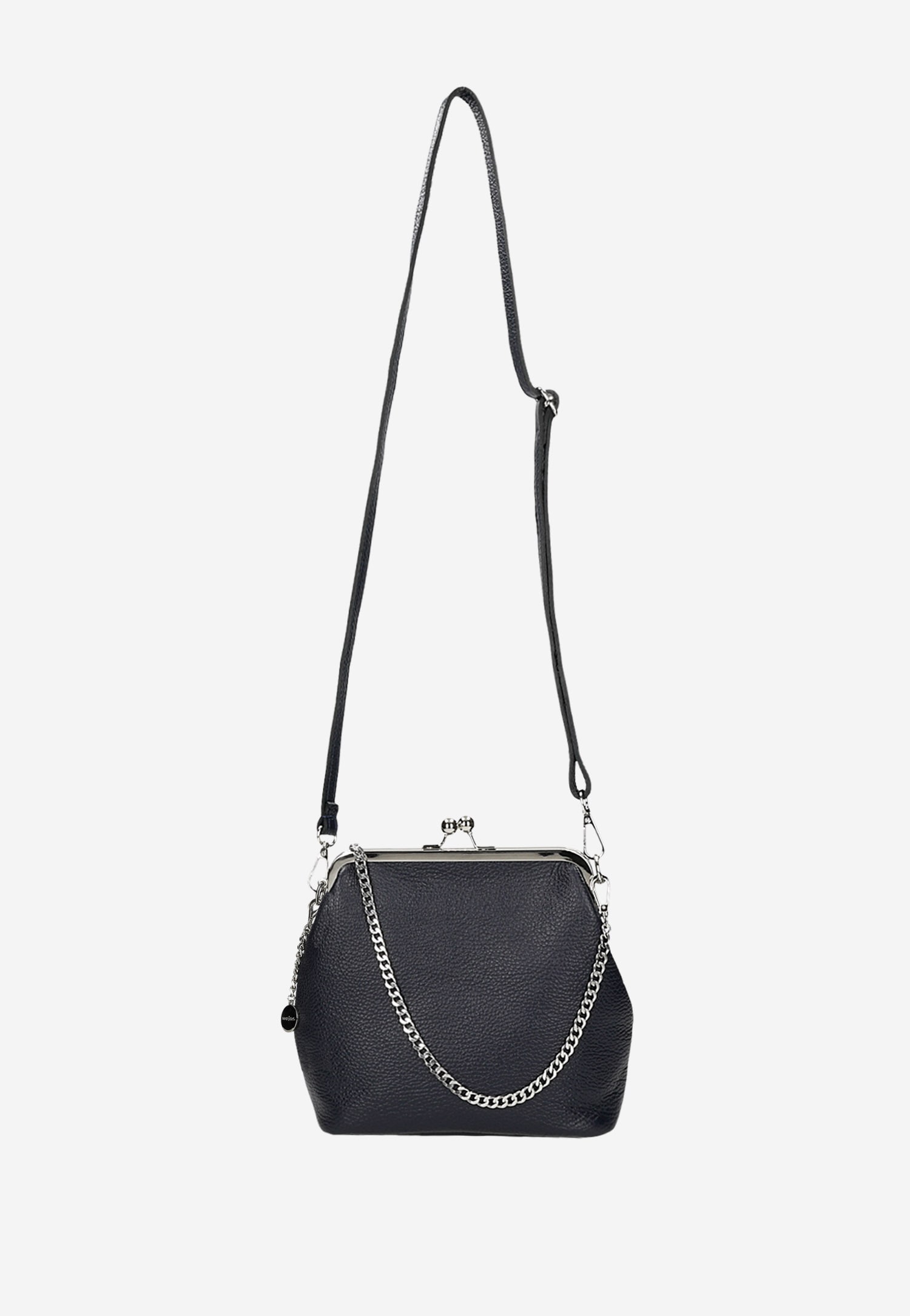 Granatowa torebka damska z łańcuszkiem