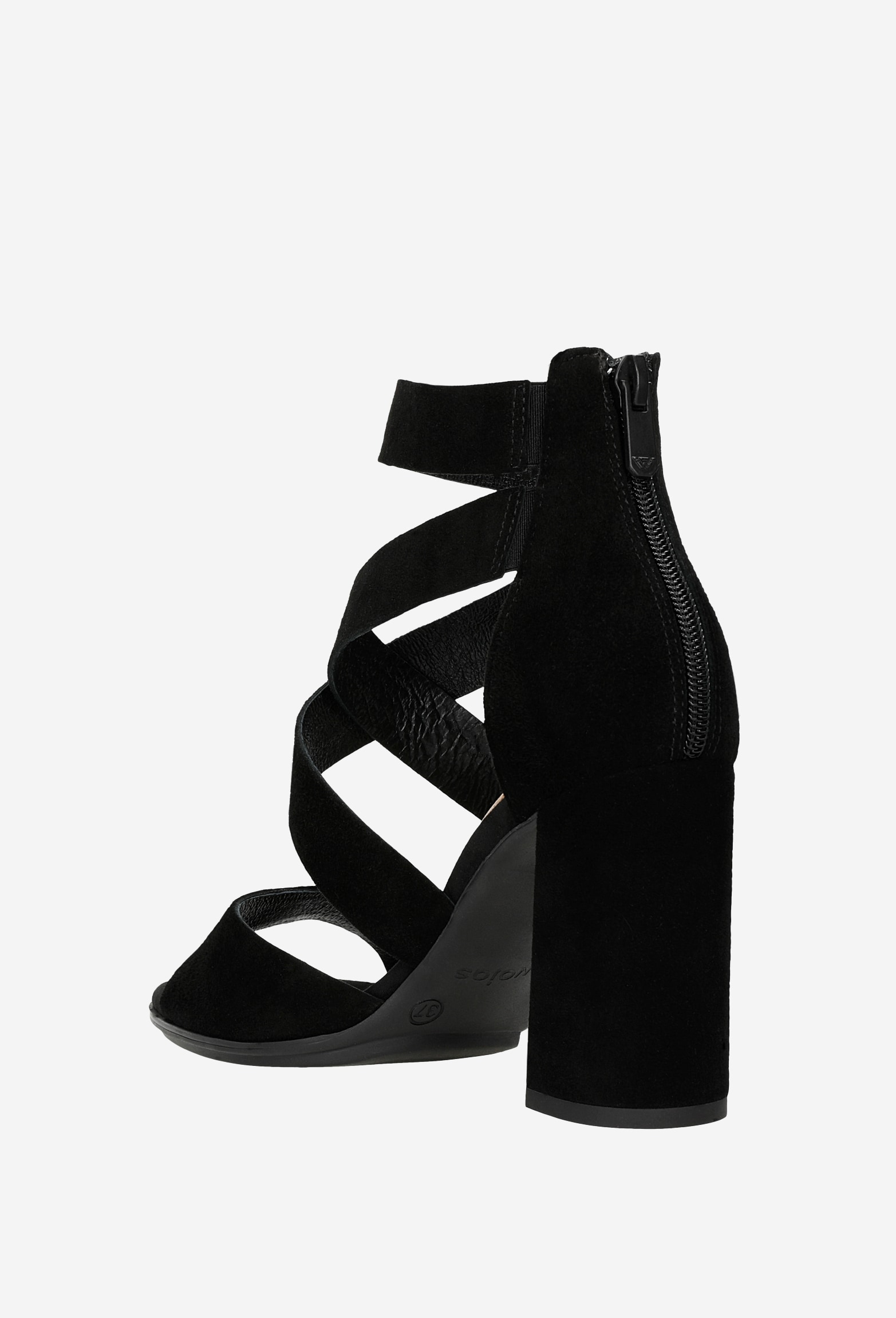 Beżowe sandały damskie na szerokim słupku