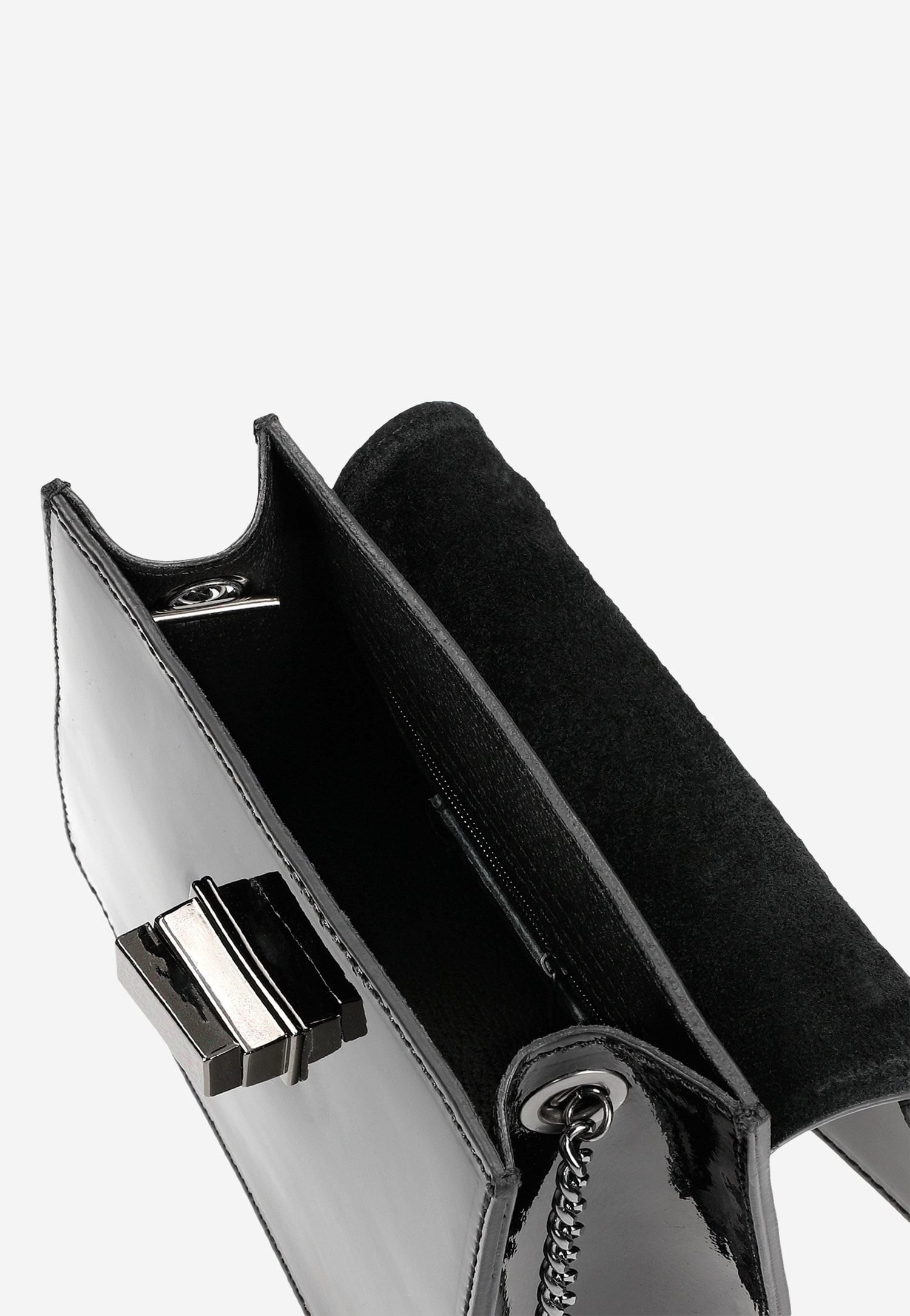 Beżowa lakierowana wizytowa torebka damska