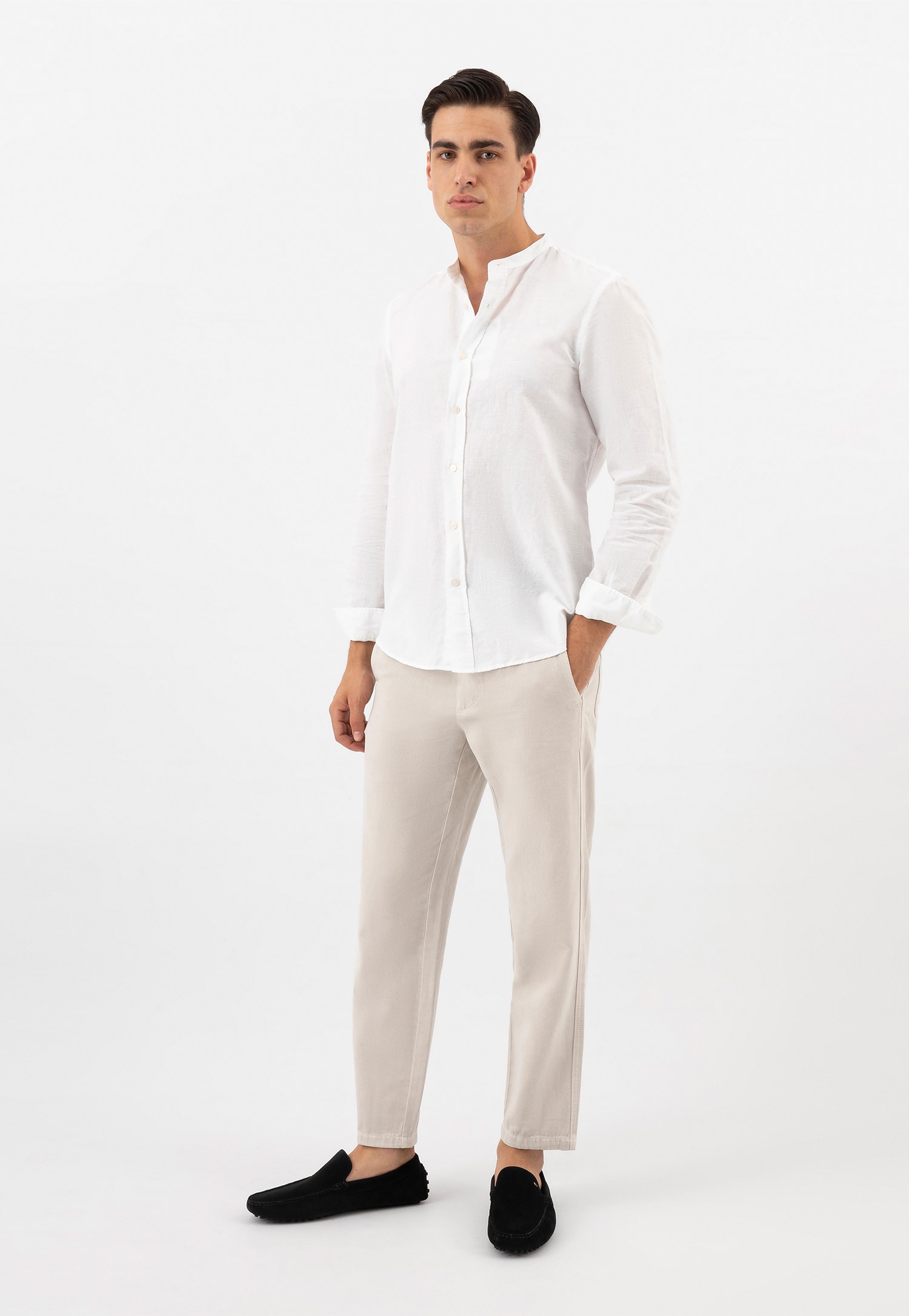 Granatowe skórzane mokasyny męskie typu car shoes