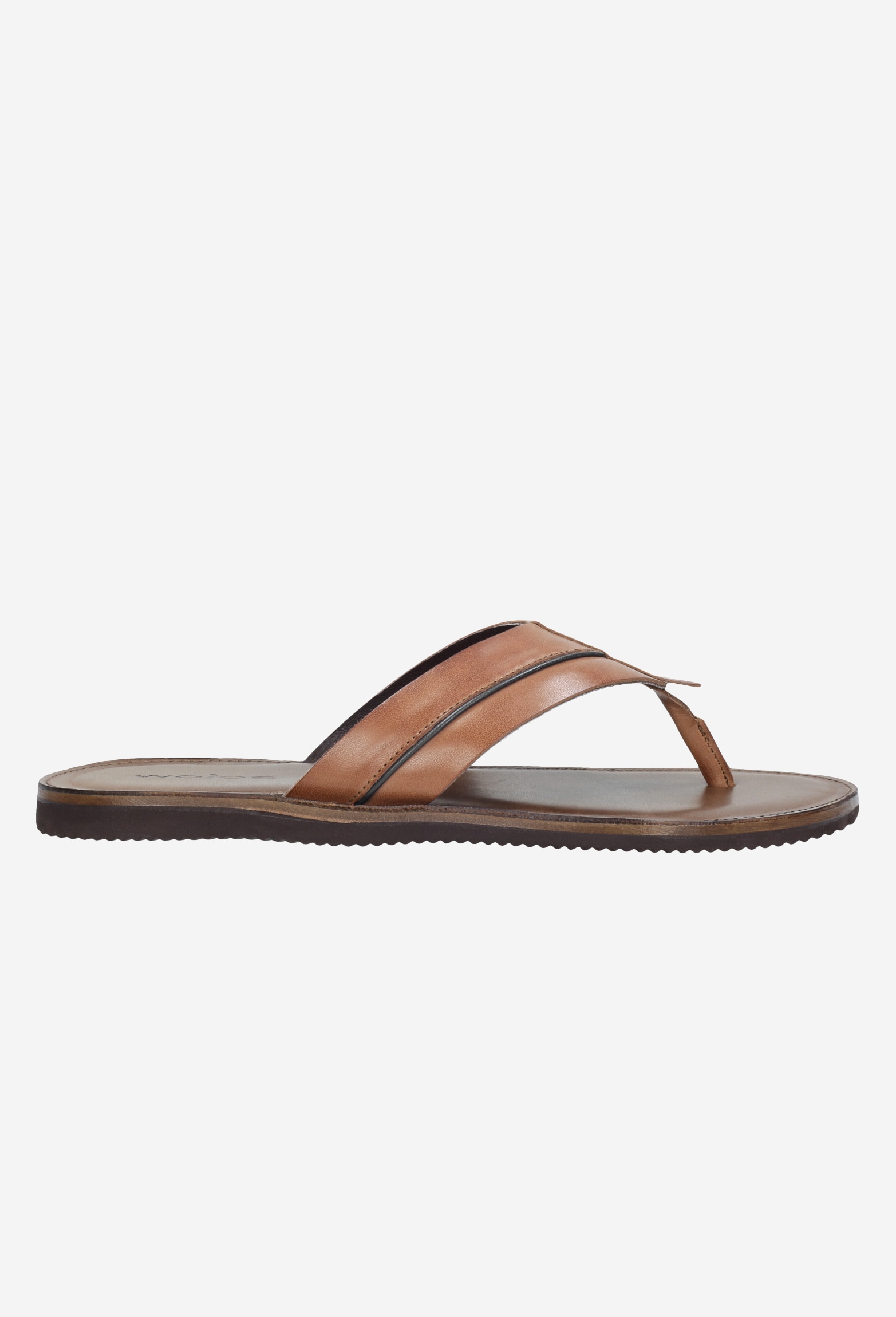 Brązowe klapki męskie na płaskiej podeszwie