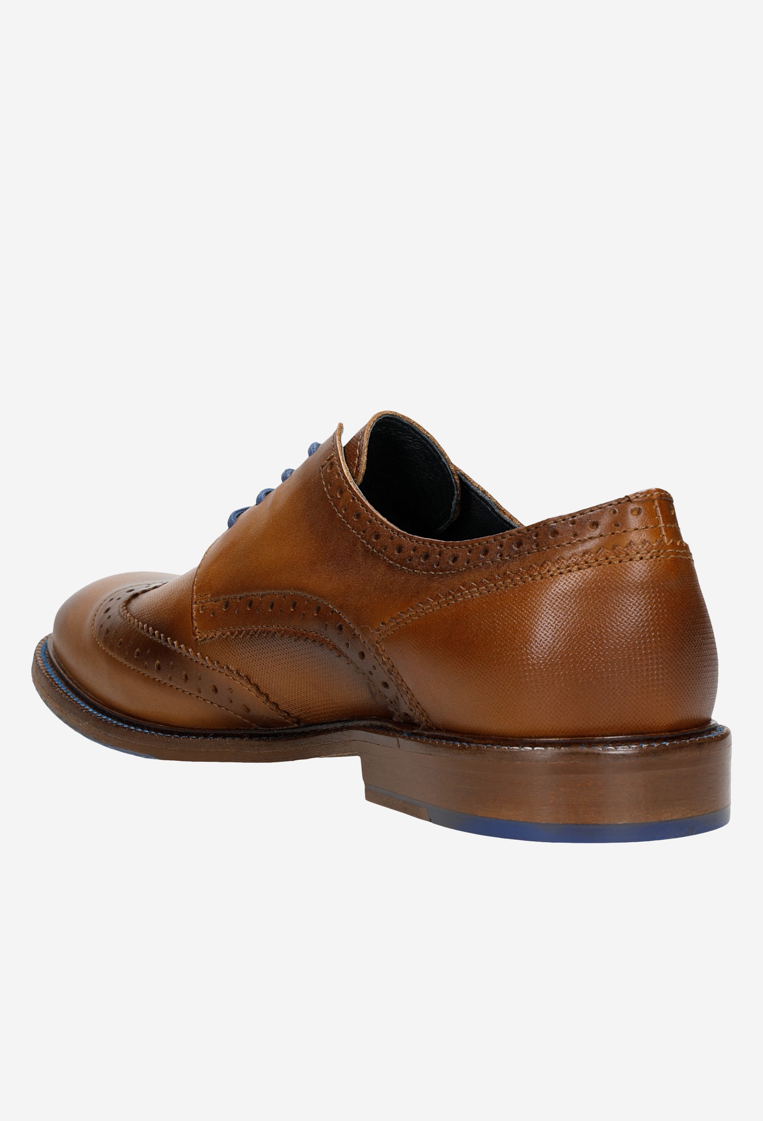 Brązowe sznurowane półbuty męskie w stylu oksford