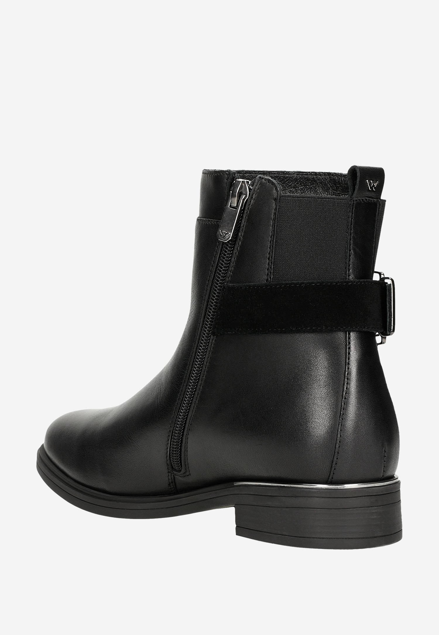 Czarne botki damskie ocieplane skórą owczą