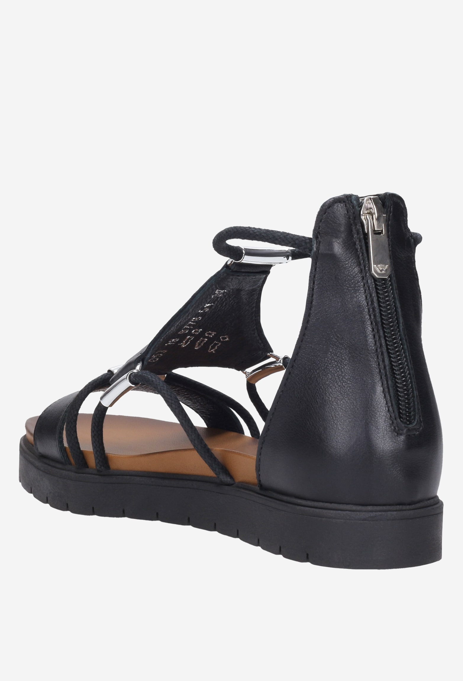 Czarne płaskie sandały damskie z zakrytą piętą