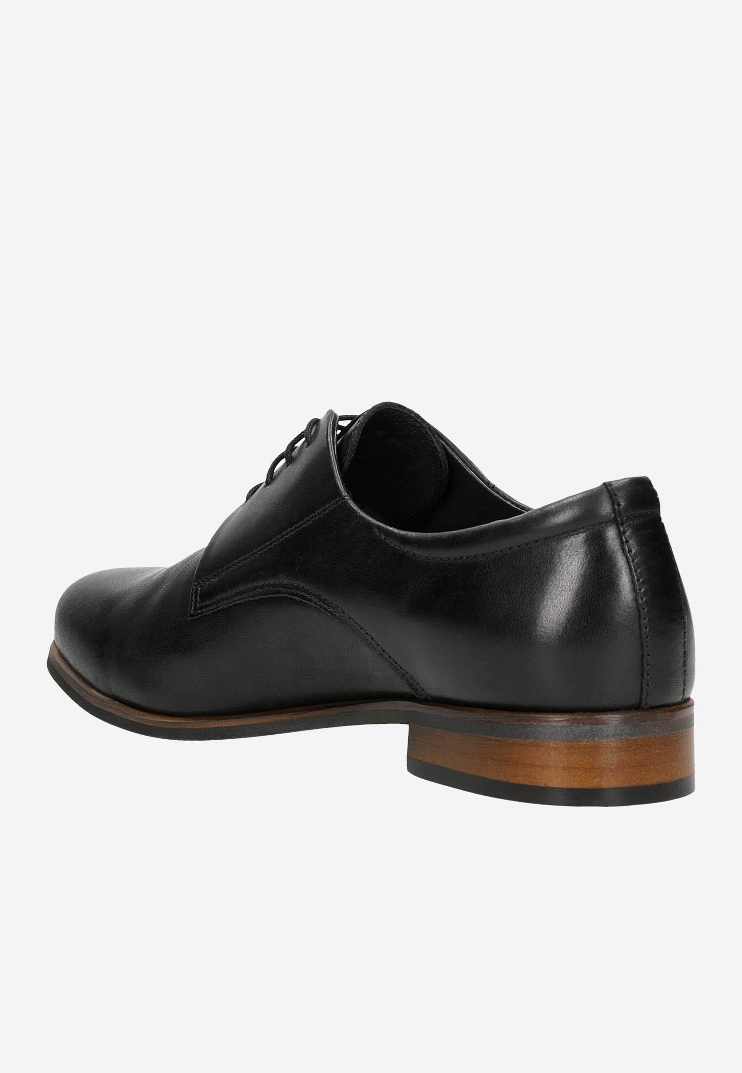 Czarne damskie półbuty ze skóry licowej