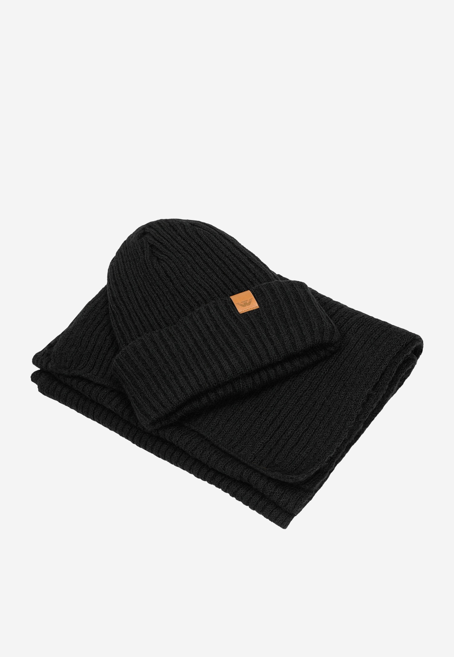 Komplet na zimę czapka + szalik w kolorze brązowym