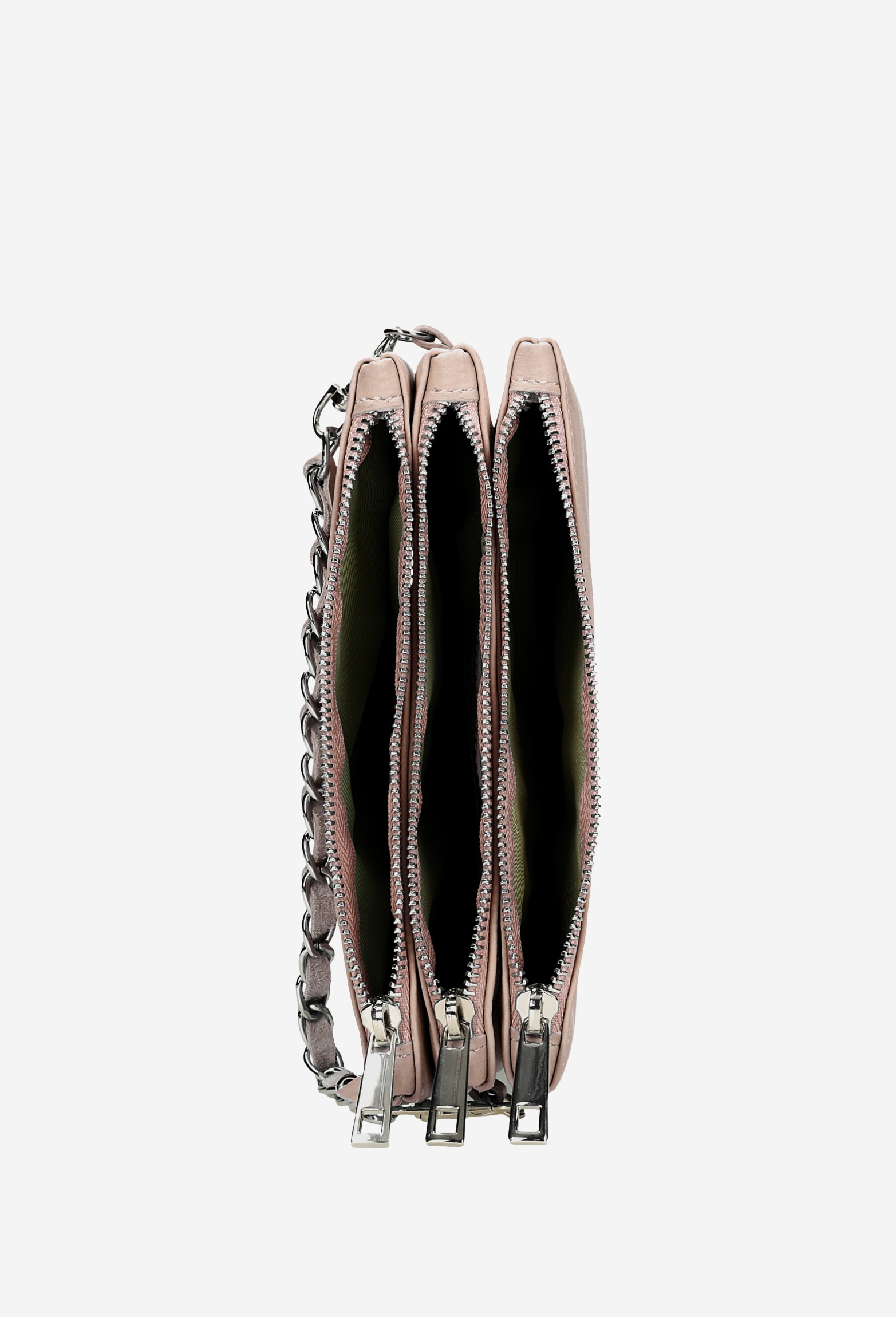 Mała złota torebka damska z ozdobnym łańcuszkiem