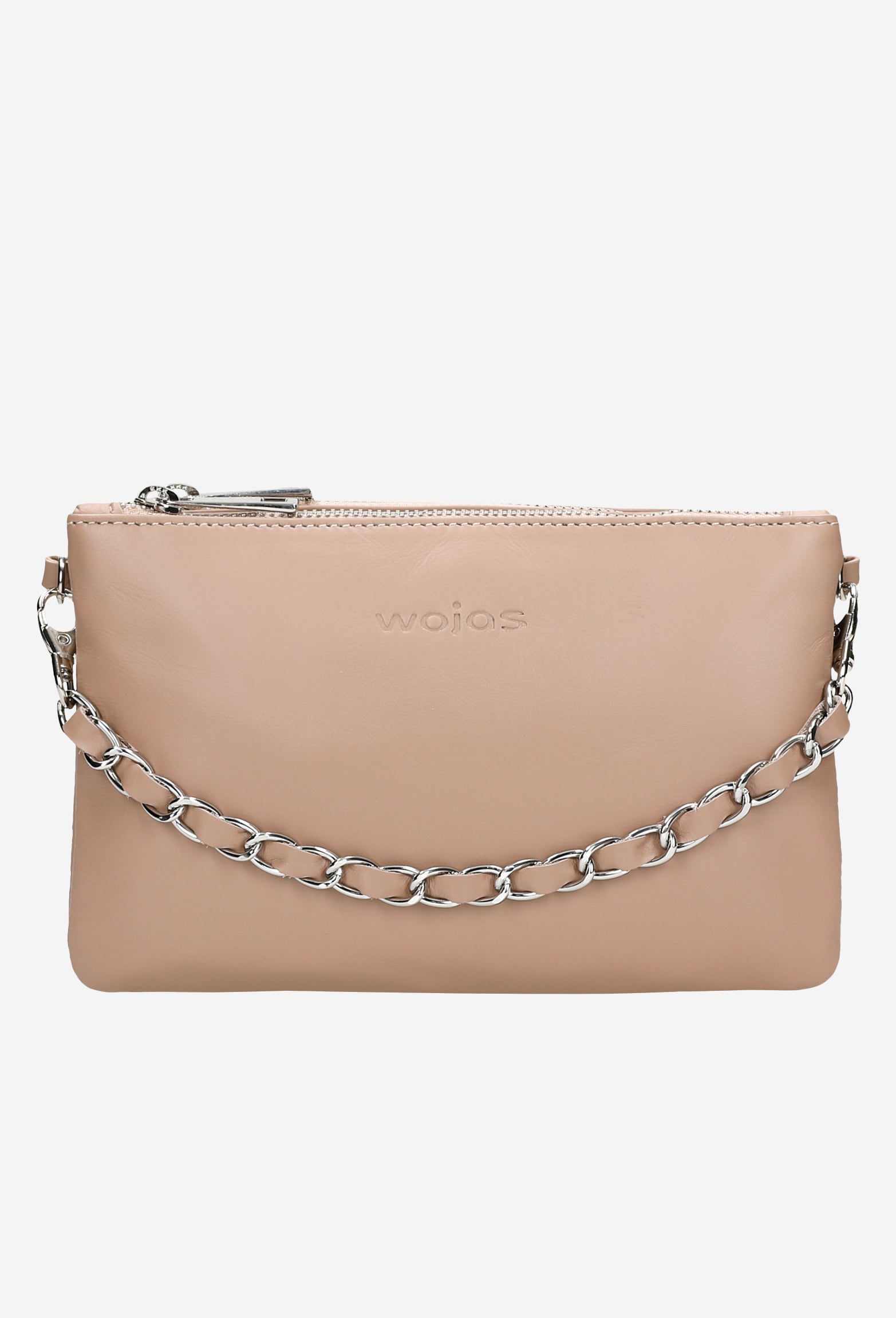 Mała złota torebka damska z ozdobnym łańcuszkiem