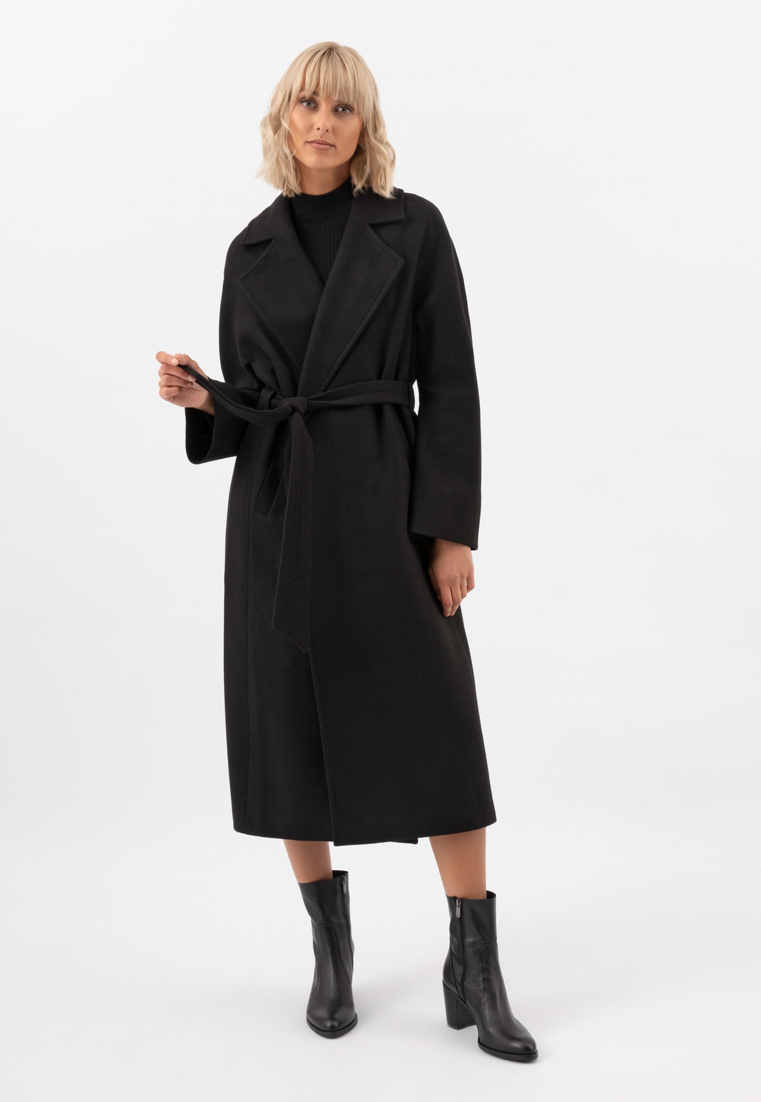 Długi brązowy płaszcz RELAKS