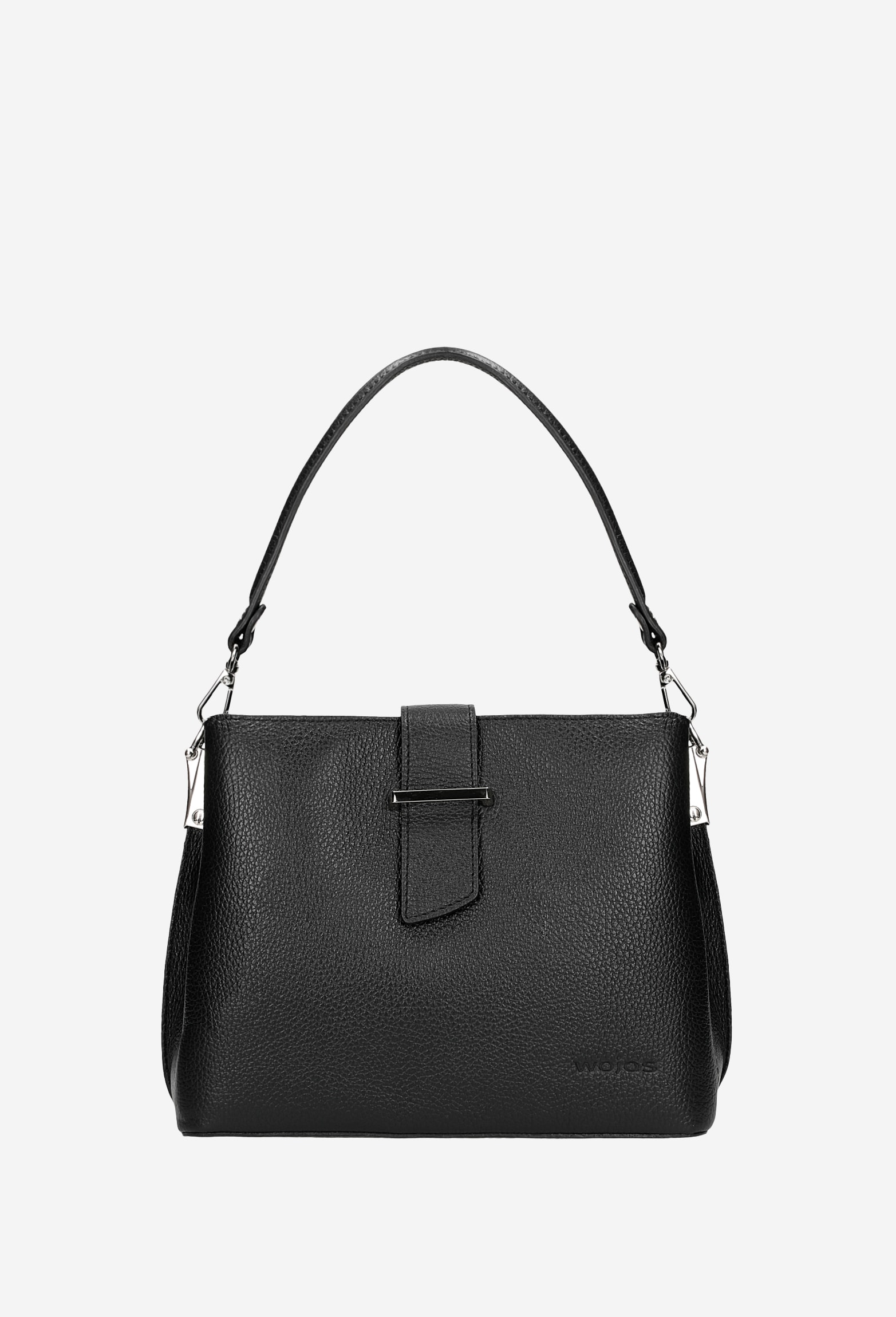 Czarny kuferek damski ze skóry licowej