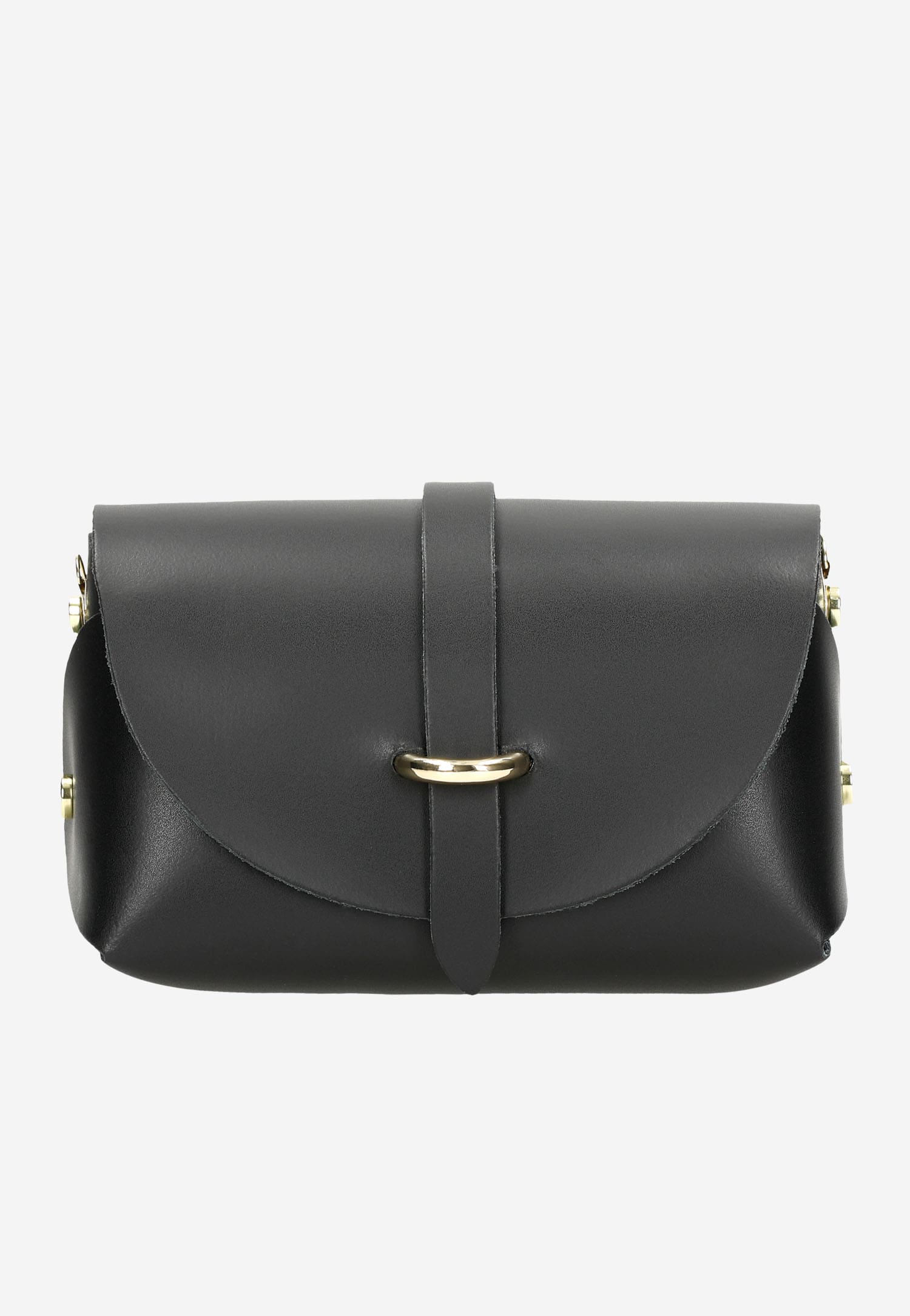 Mała czarna wizytowa torebka damska ze skóry licowej