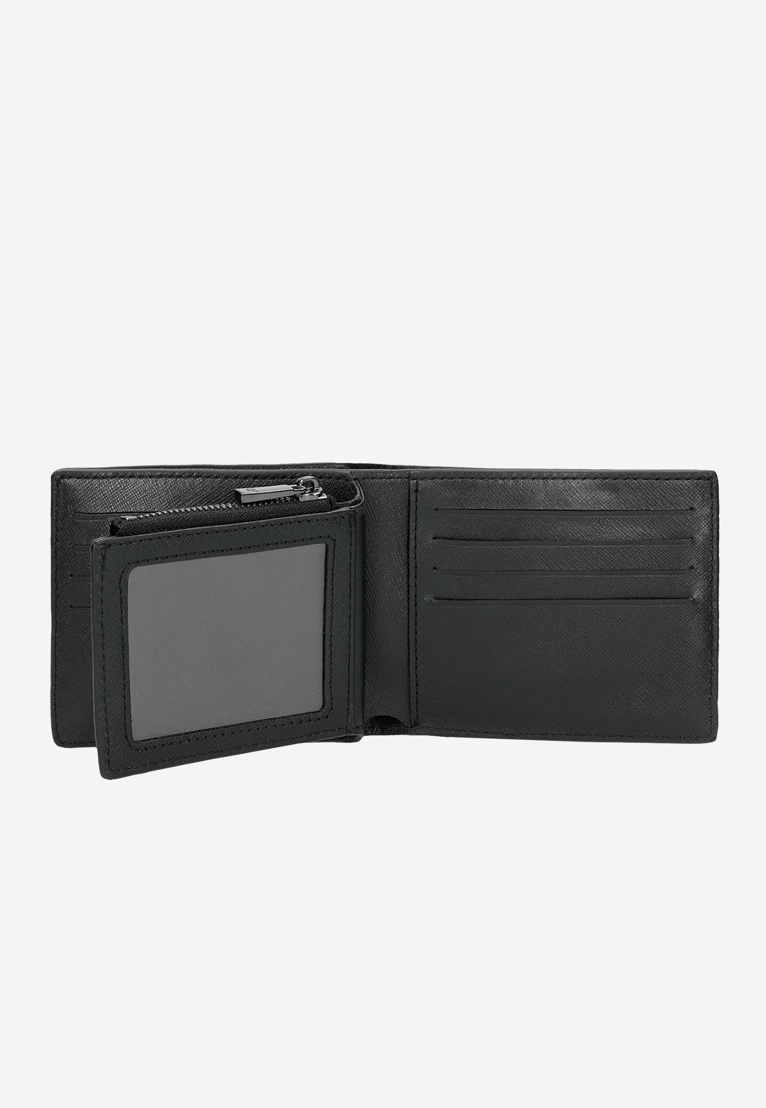 Klasyczny czarny portfel męski ze skóry licowej