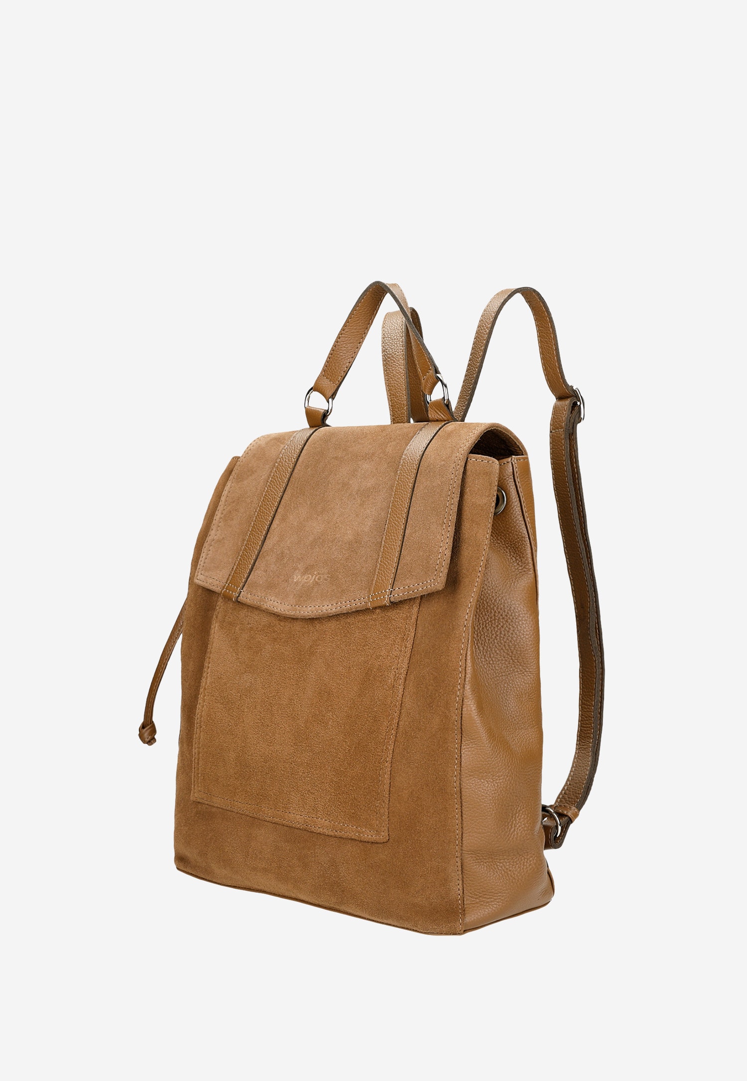 Czarny skórzany plecak miejski z łączonych skór