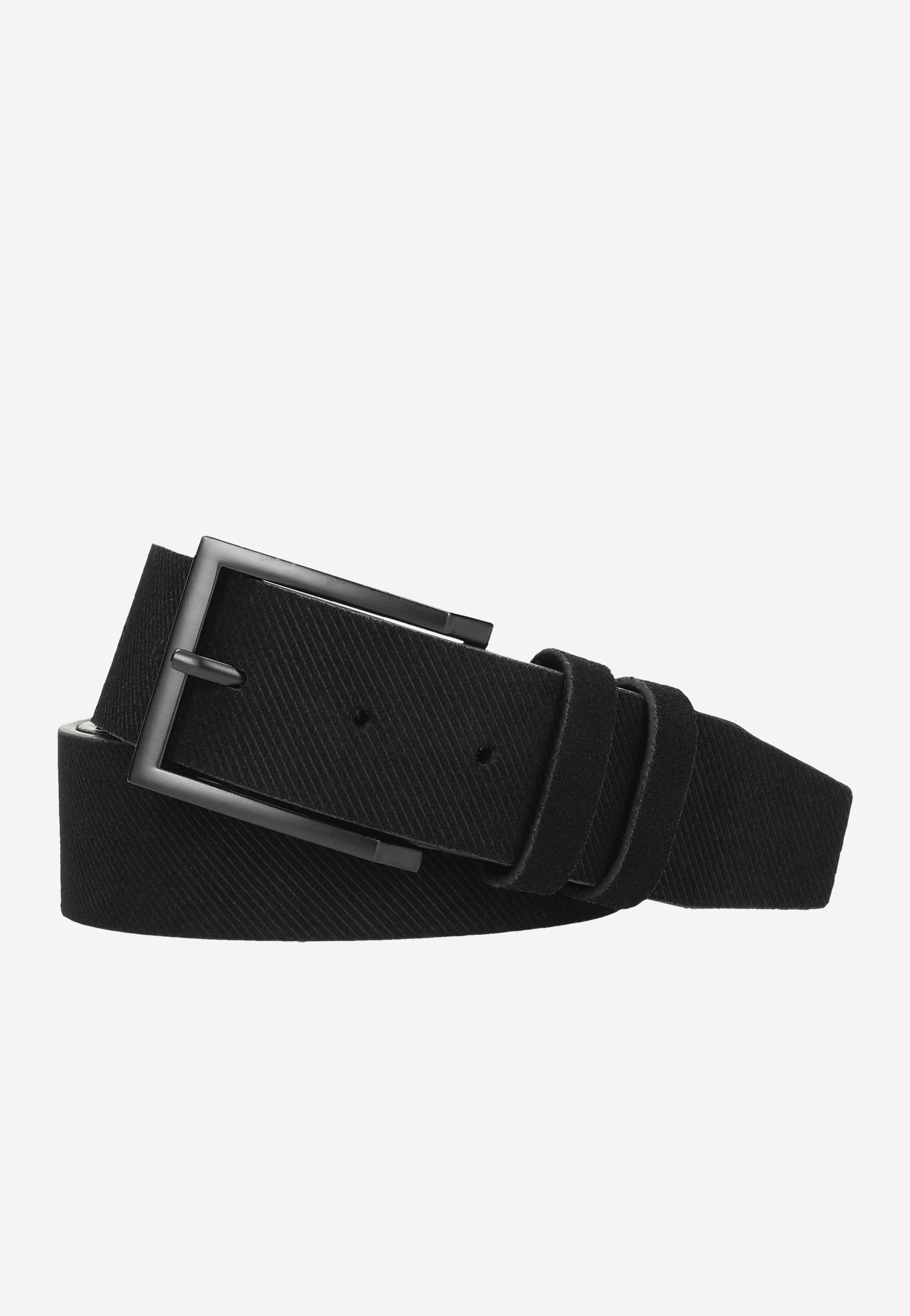 Czarny pasek męski z teksturą na skórze
