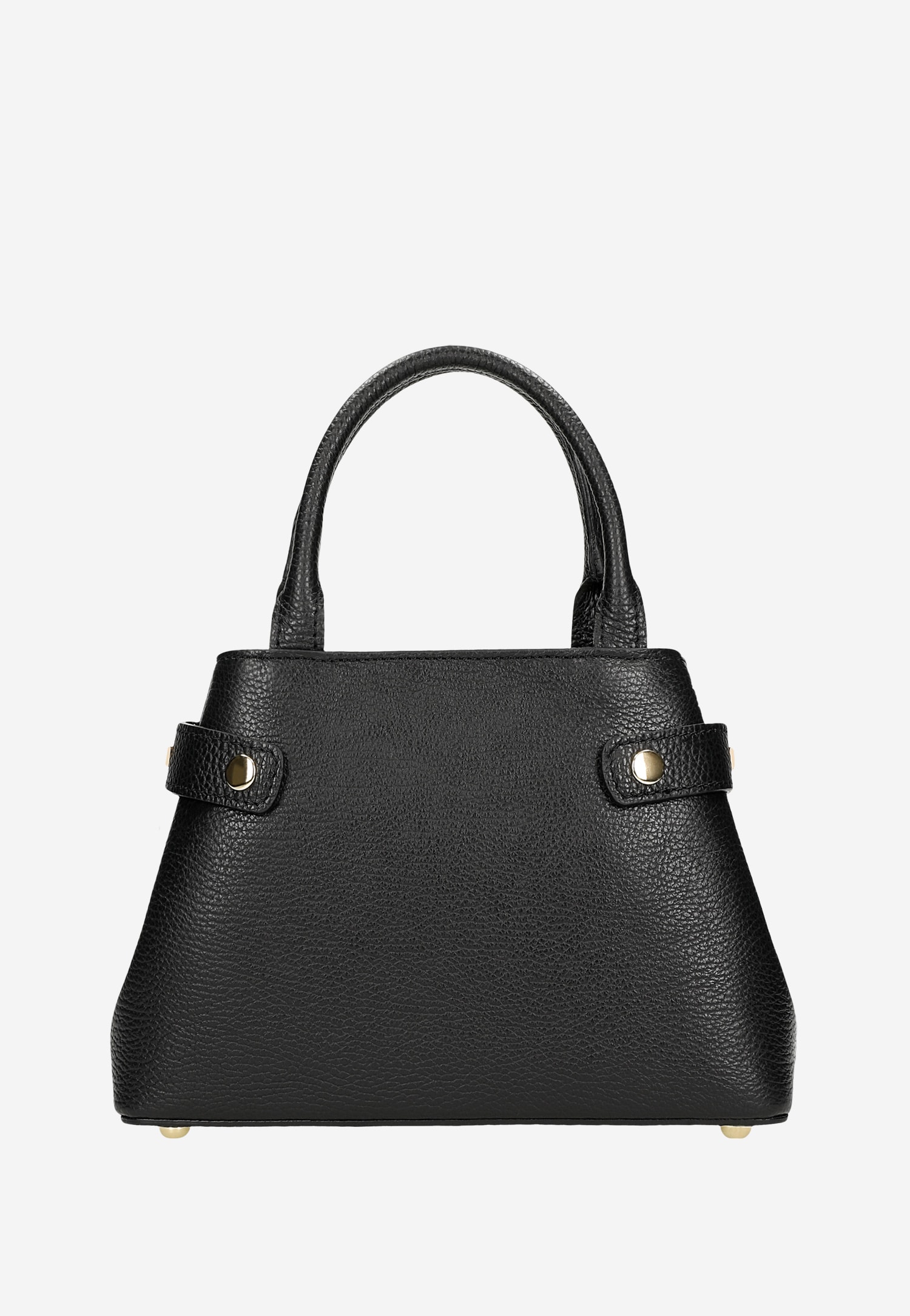 Czarna skórzana torebka typu kuferek