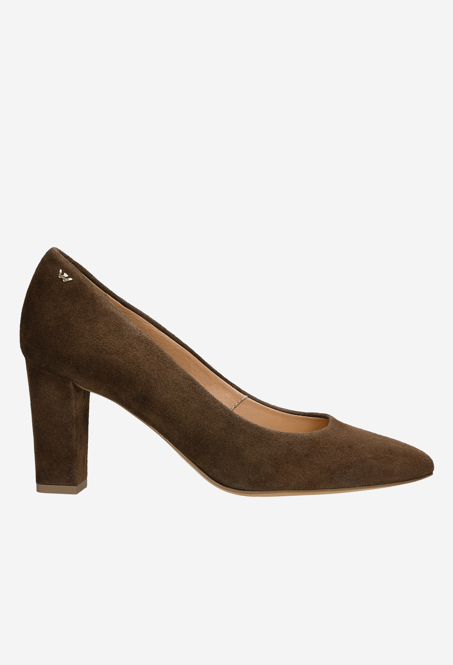 Brązowe welurowe czółenka damskie