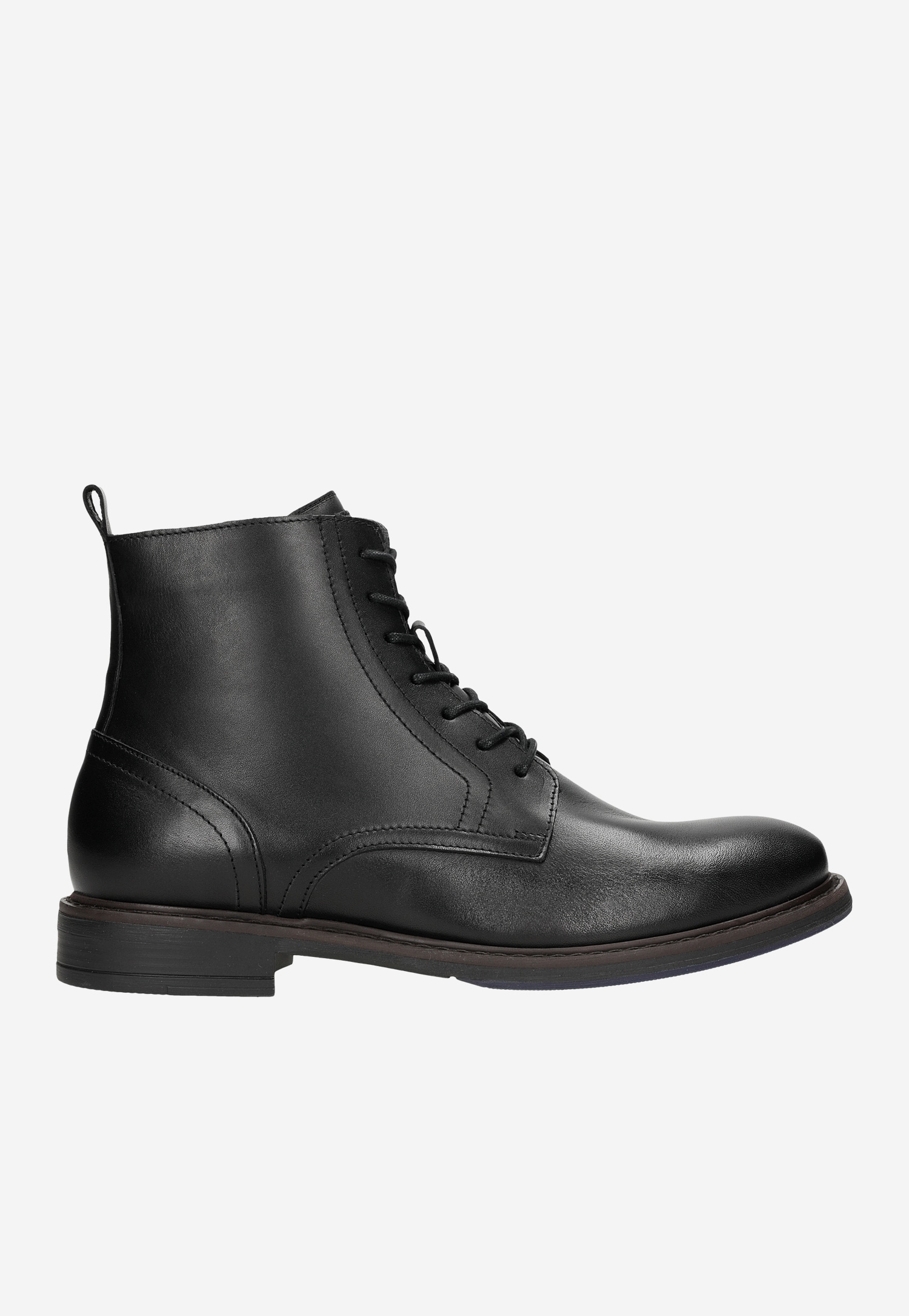 Brązowe skórzane trzewiki męskie z ociepleniem