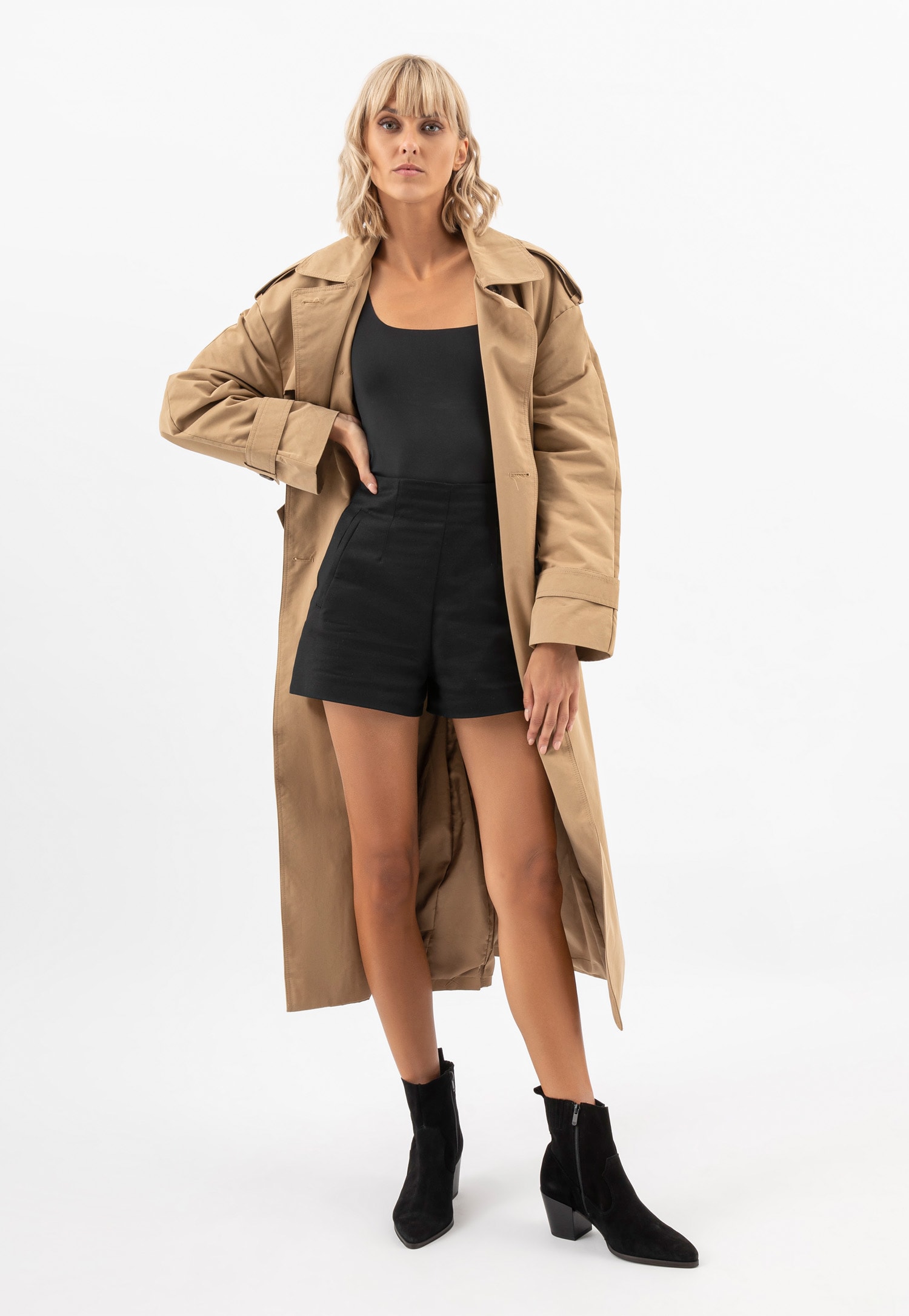 Czarne skórzane kowbojki z niską cholewką