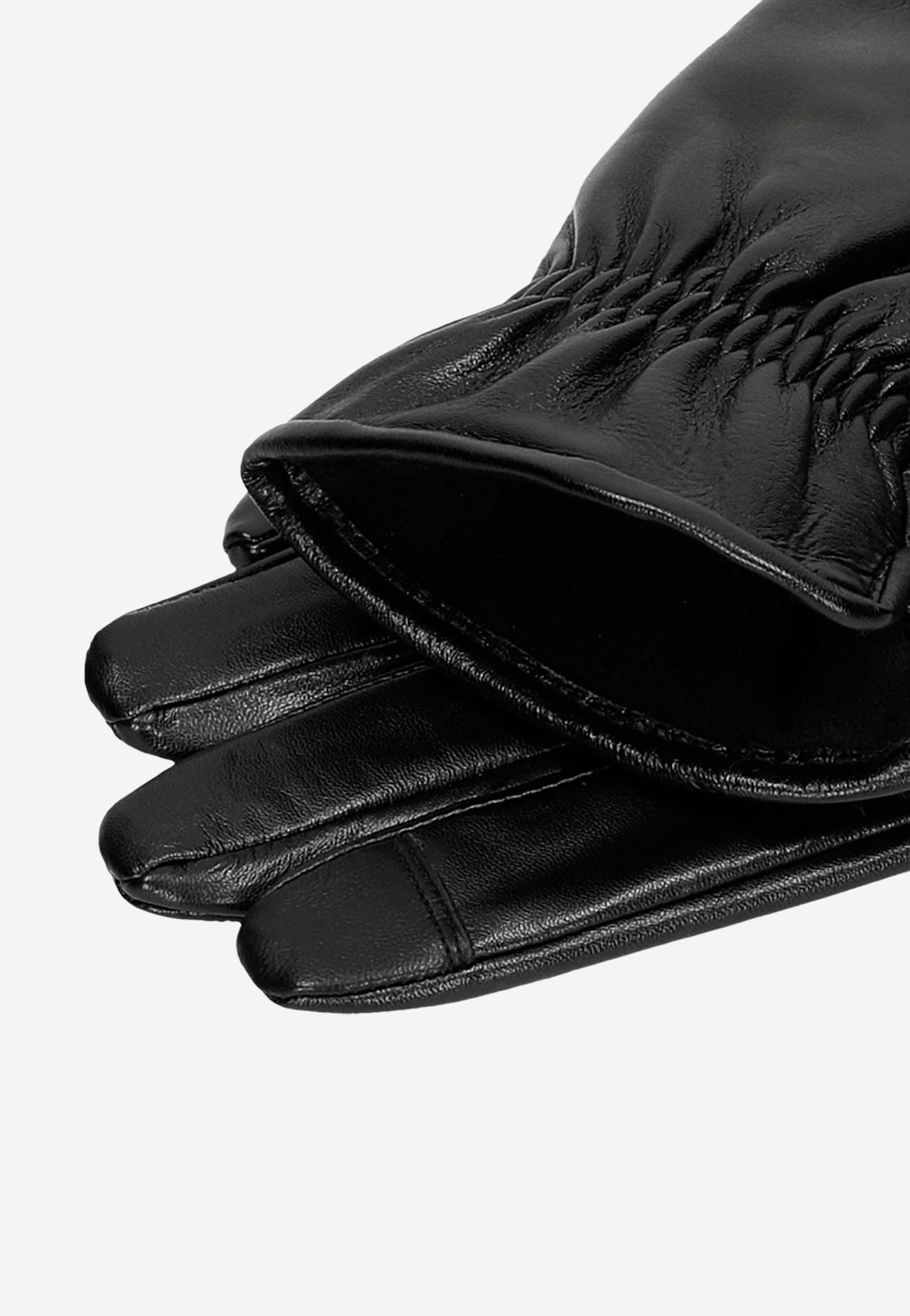 Czarne skórzane rękawiczki męskie