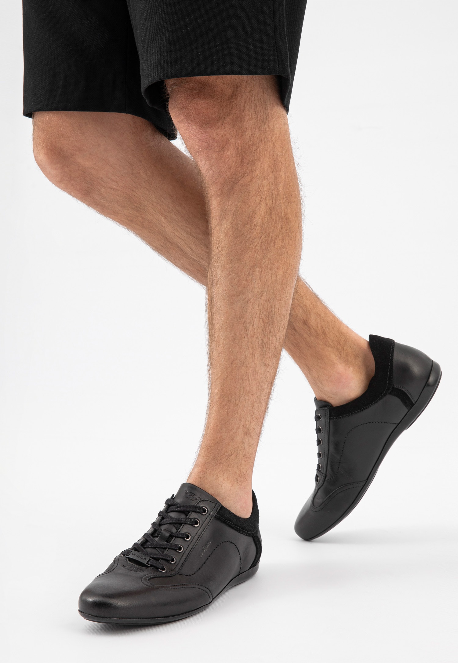 Całoroczne czarne sportowe półbuty męskie