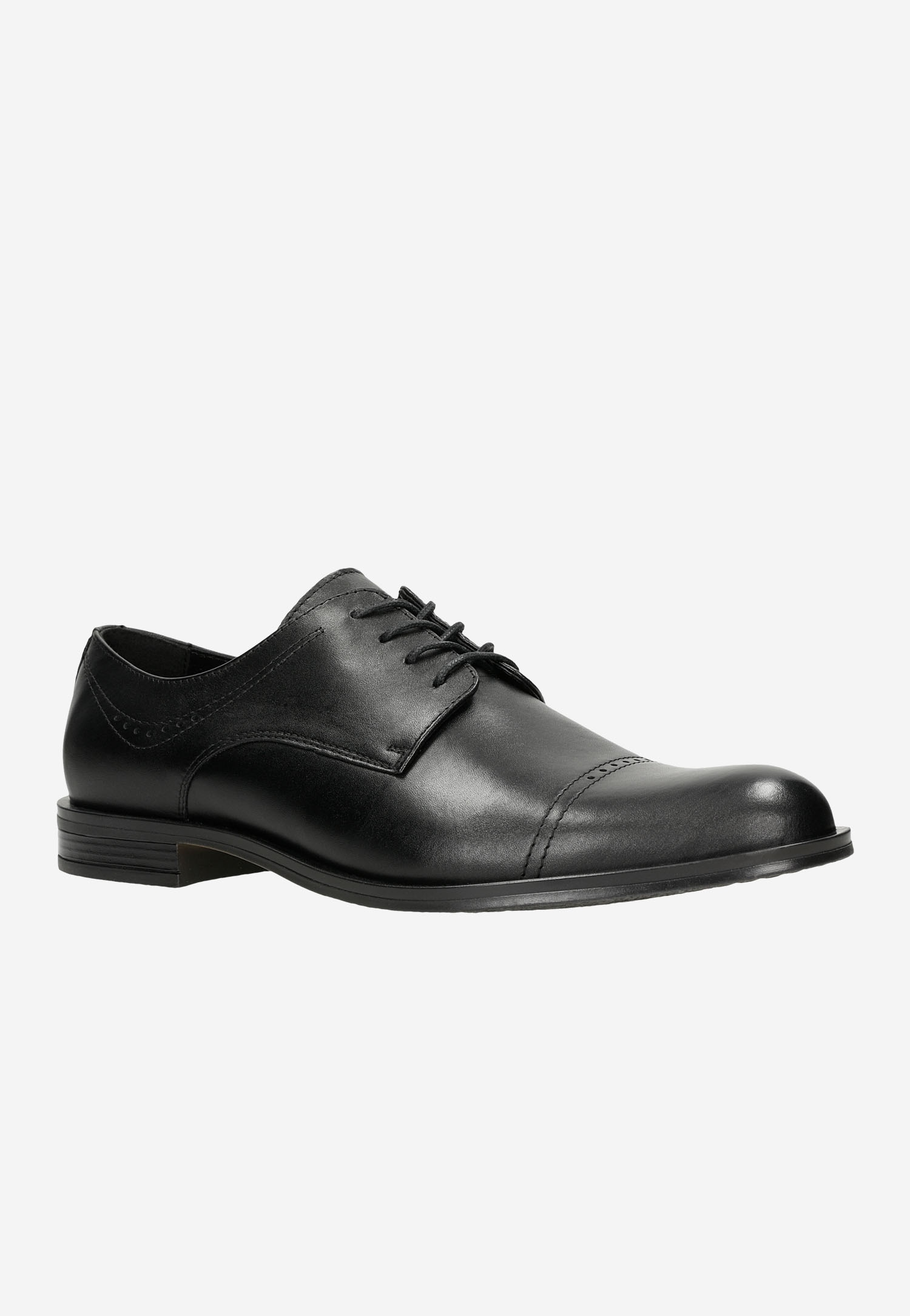 Czarne eleganckie półbuty męskie quarter brogues