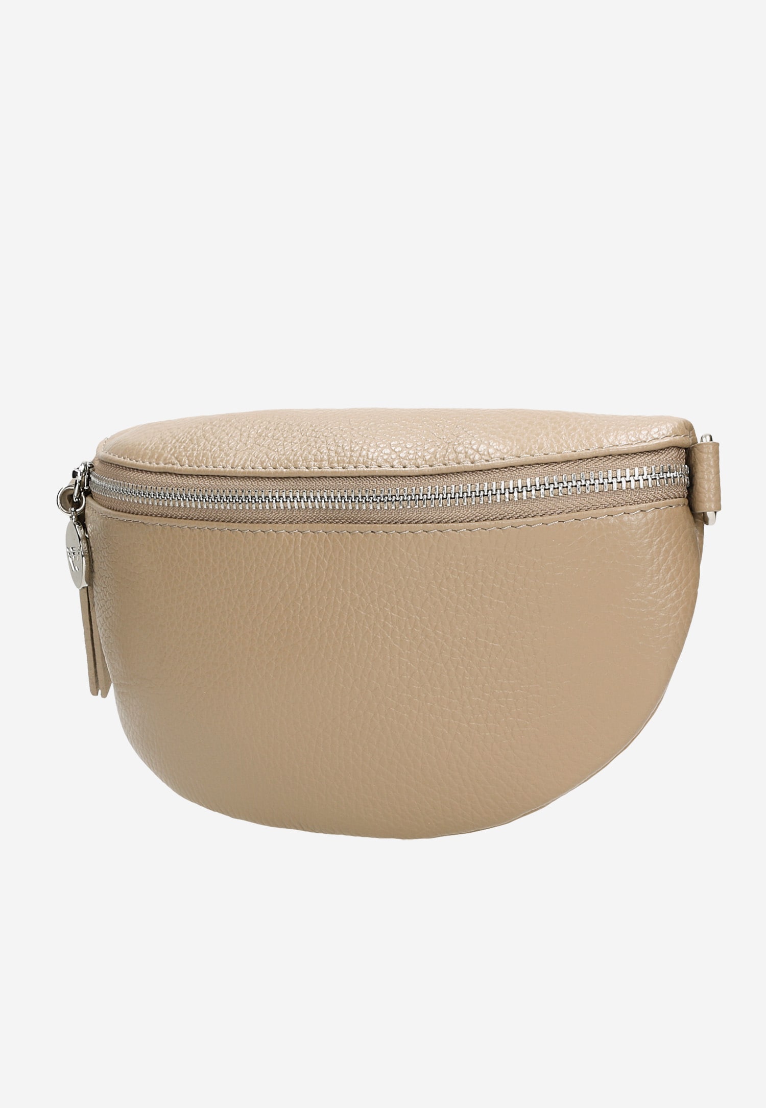 Jasnobeżowa nerka damska ze skóry licowej