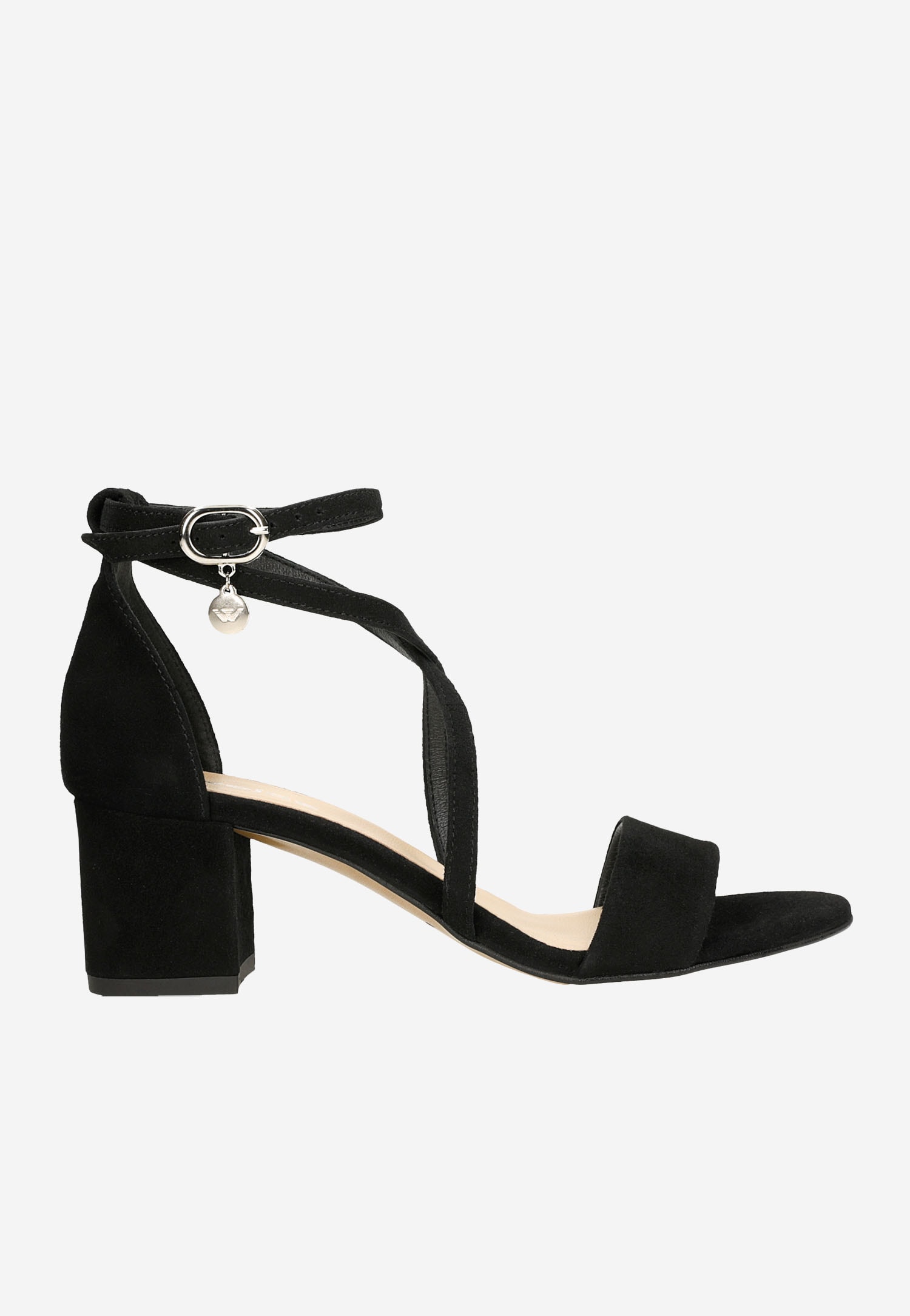 Skórzane sandały damskie na klocku w kolorze jasnego brązu