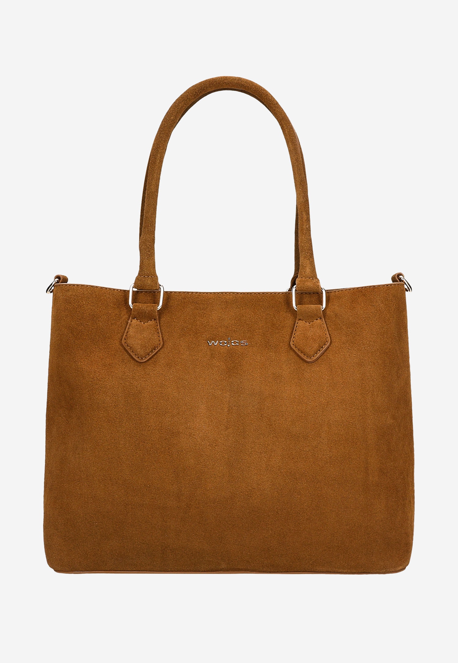 Jasnobrązowa torebka damska z dwoiny welurowej