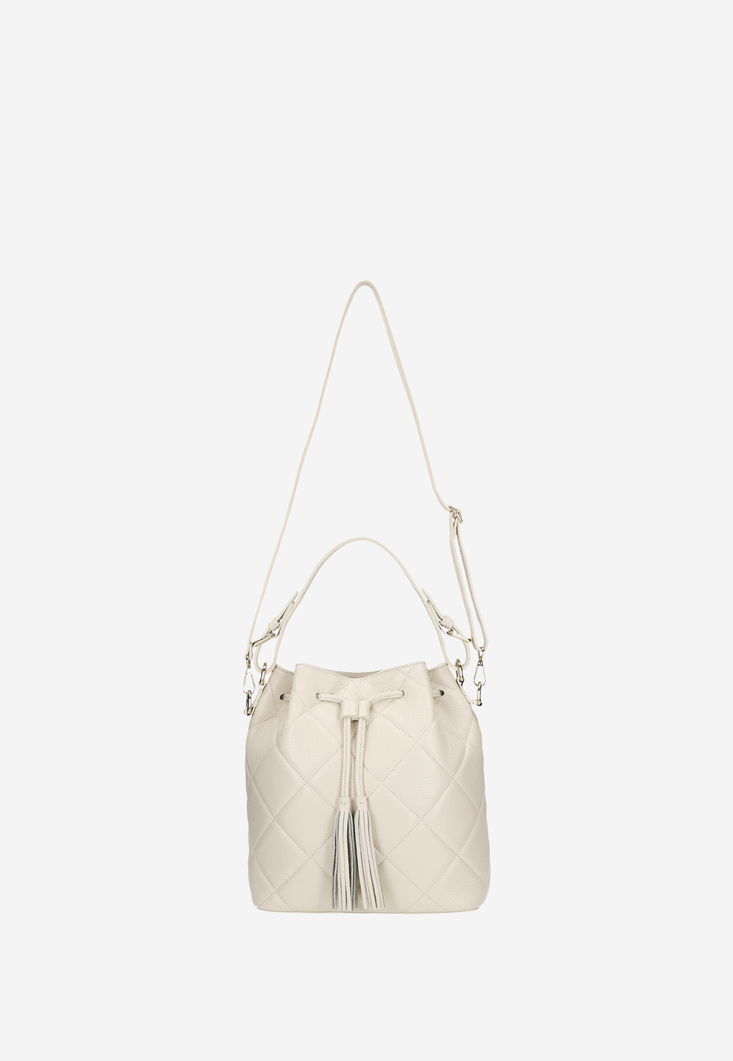 Torebka damska pikowana w kolorze beżowym