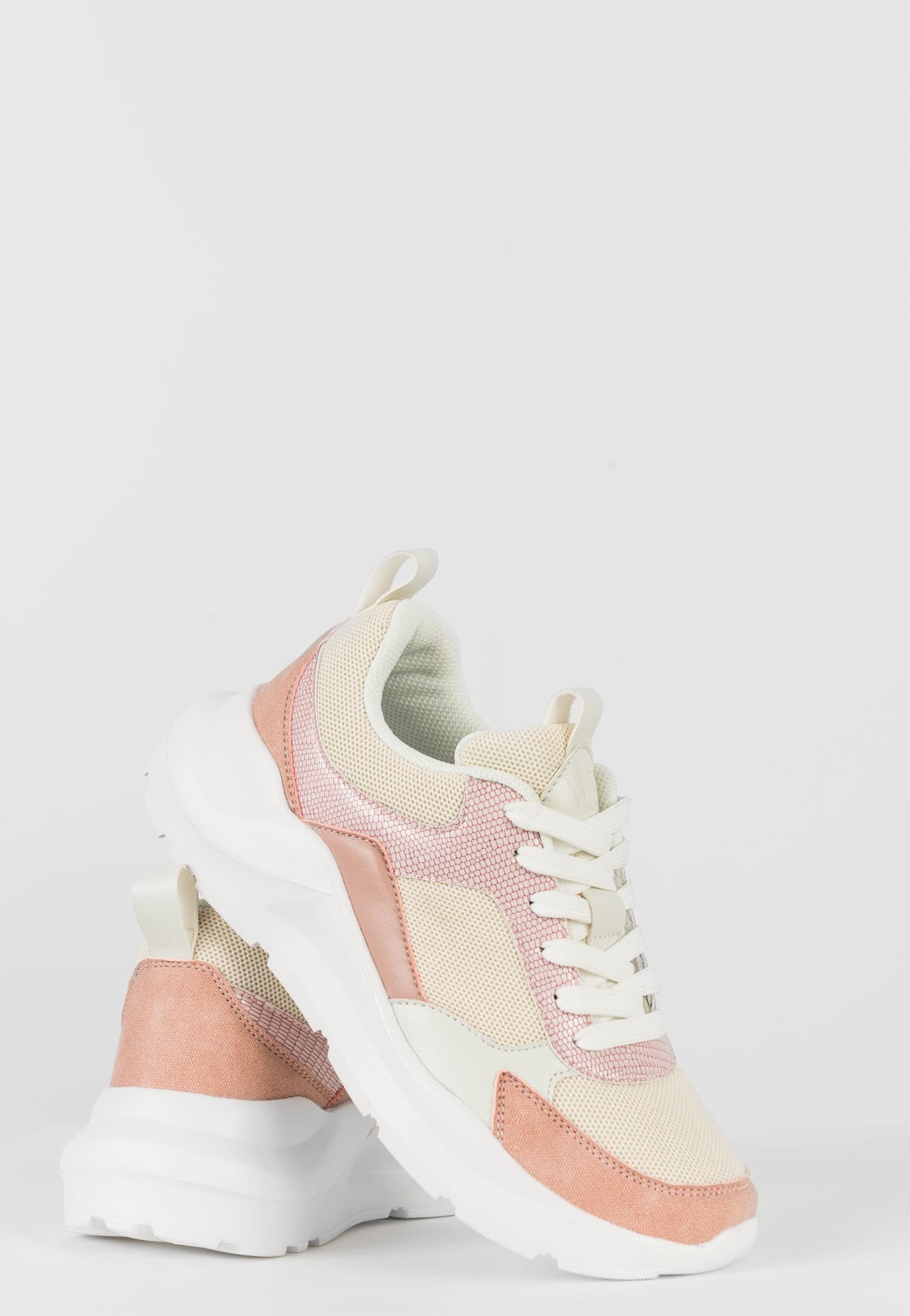 WJS różowe sneakersy damskie w delikatnej kolorystyce