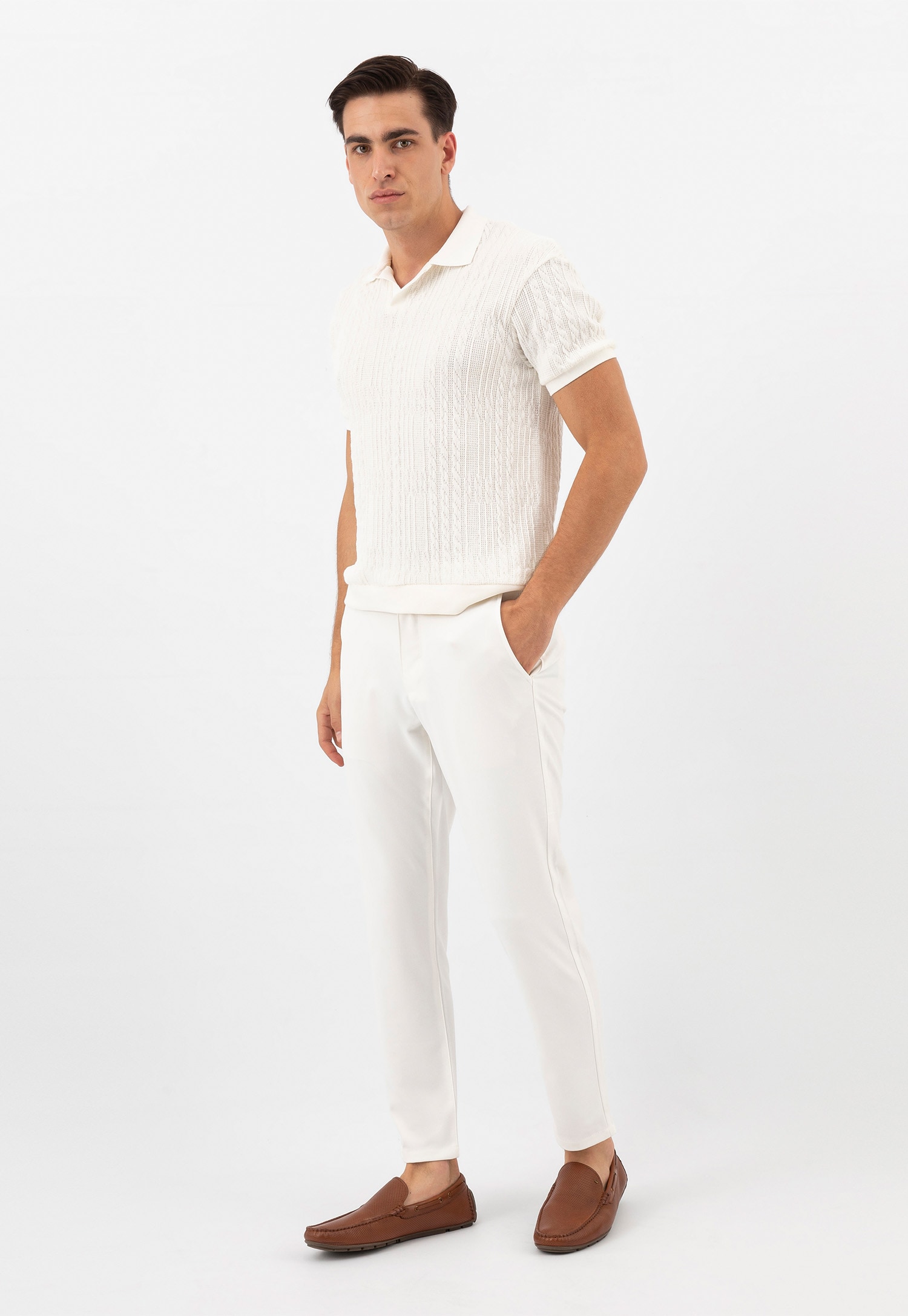 Granatowe klasyczne mokasyny męskie