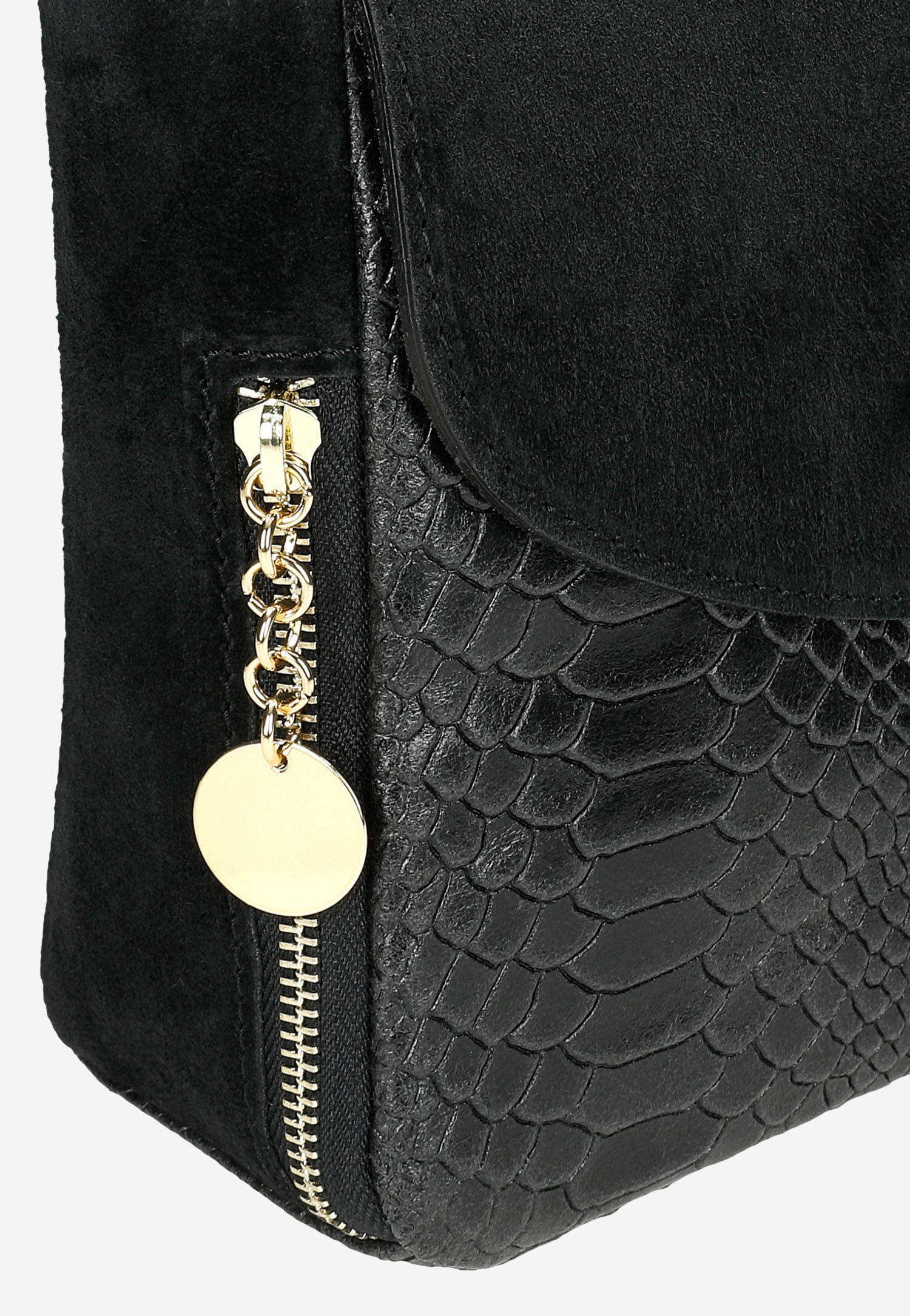 Ciemnobrązowa torebka damska z ciekawą fakturą