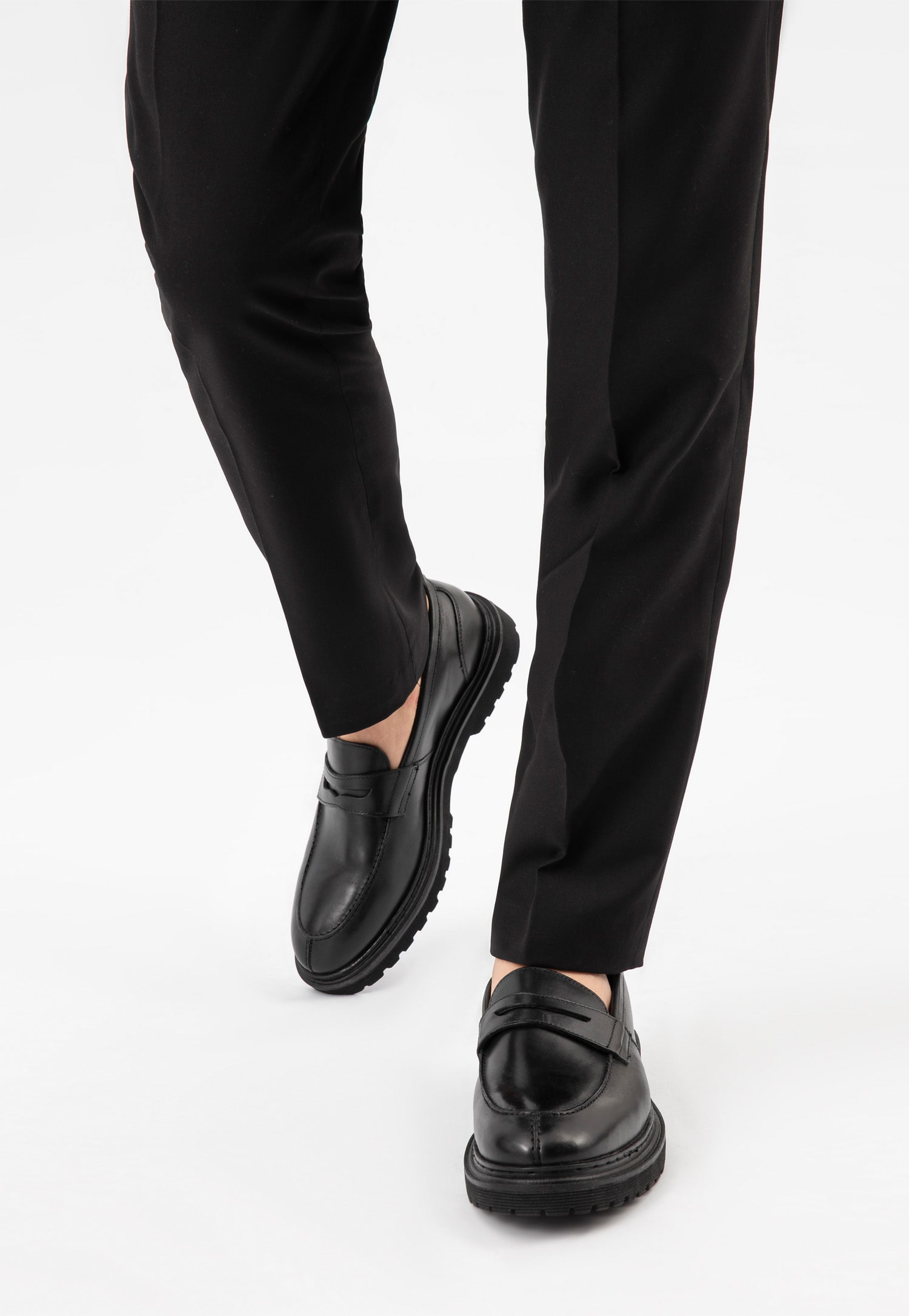 Brązowe skórzane mokasyny męskie penny loafers