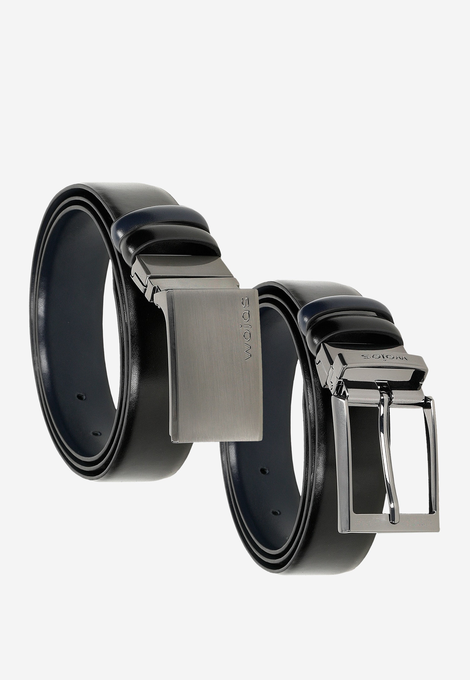 Czarno-granatowy zestaw prezentowy z dwustronnym paskiem