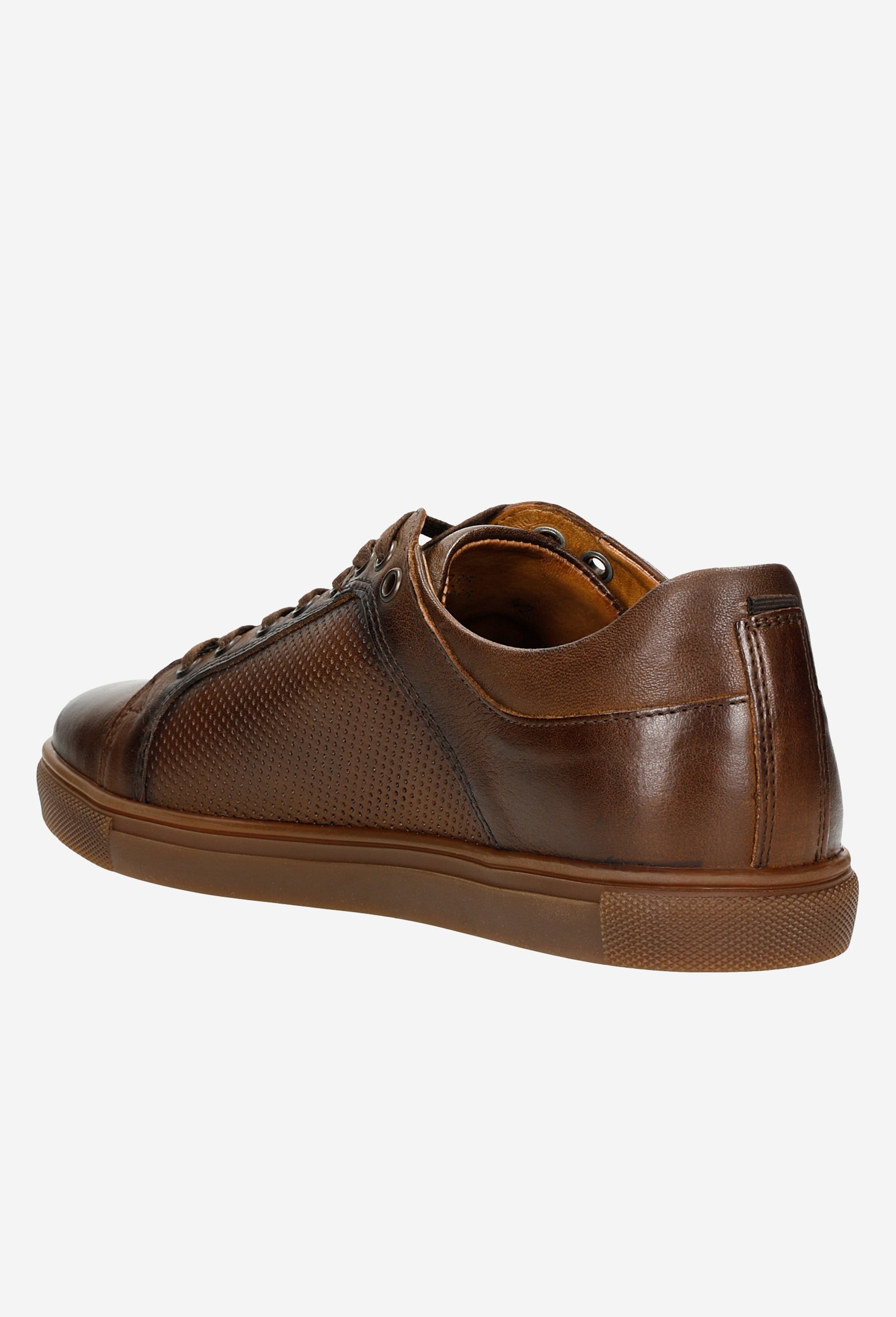 Czarne półbuty męskie z tłoczoną wstawką