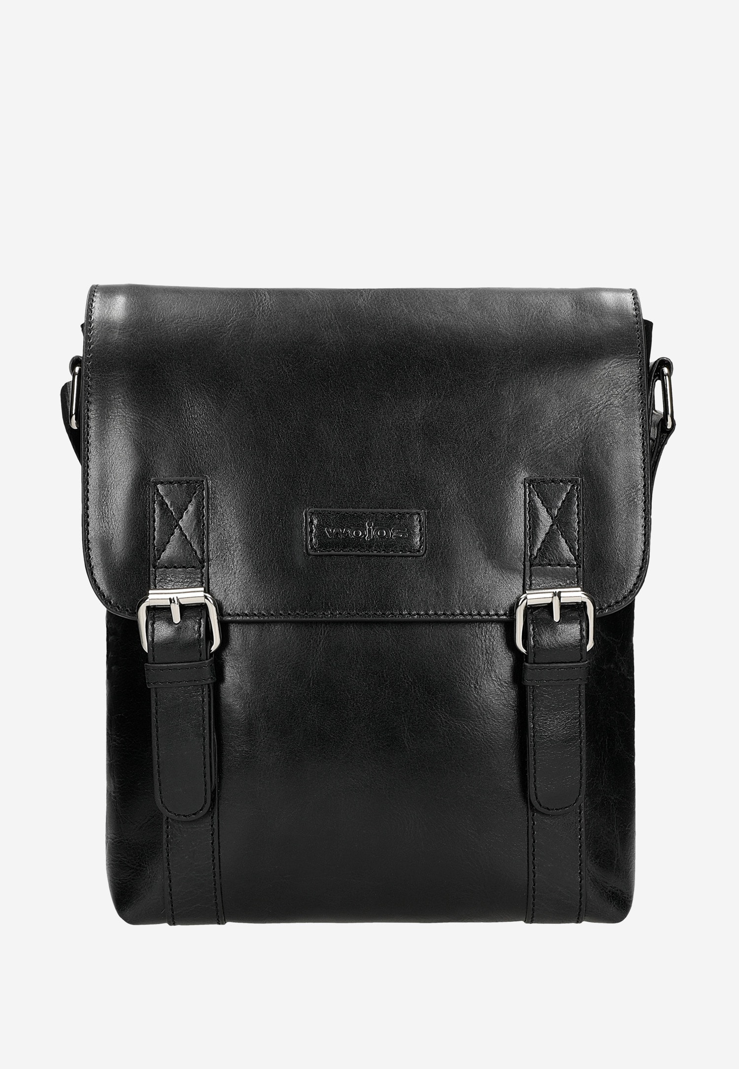 Mała czarna torba męska ze skóry licowej