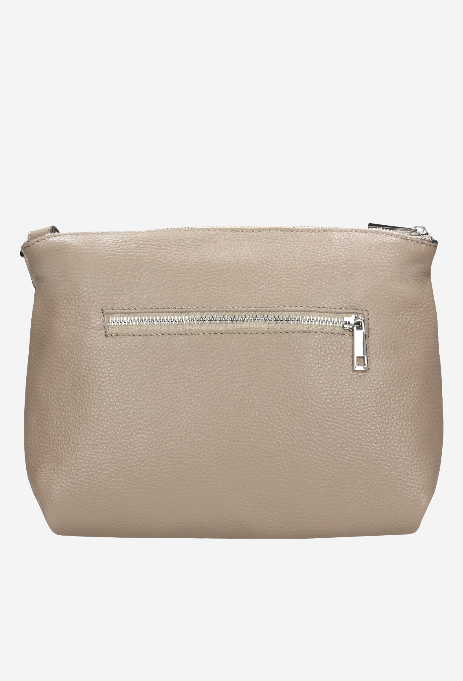 Niewielka beżowa torebka damska z łączonych skór