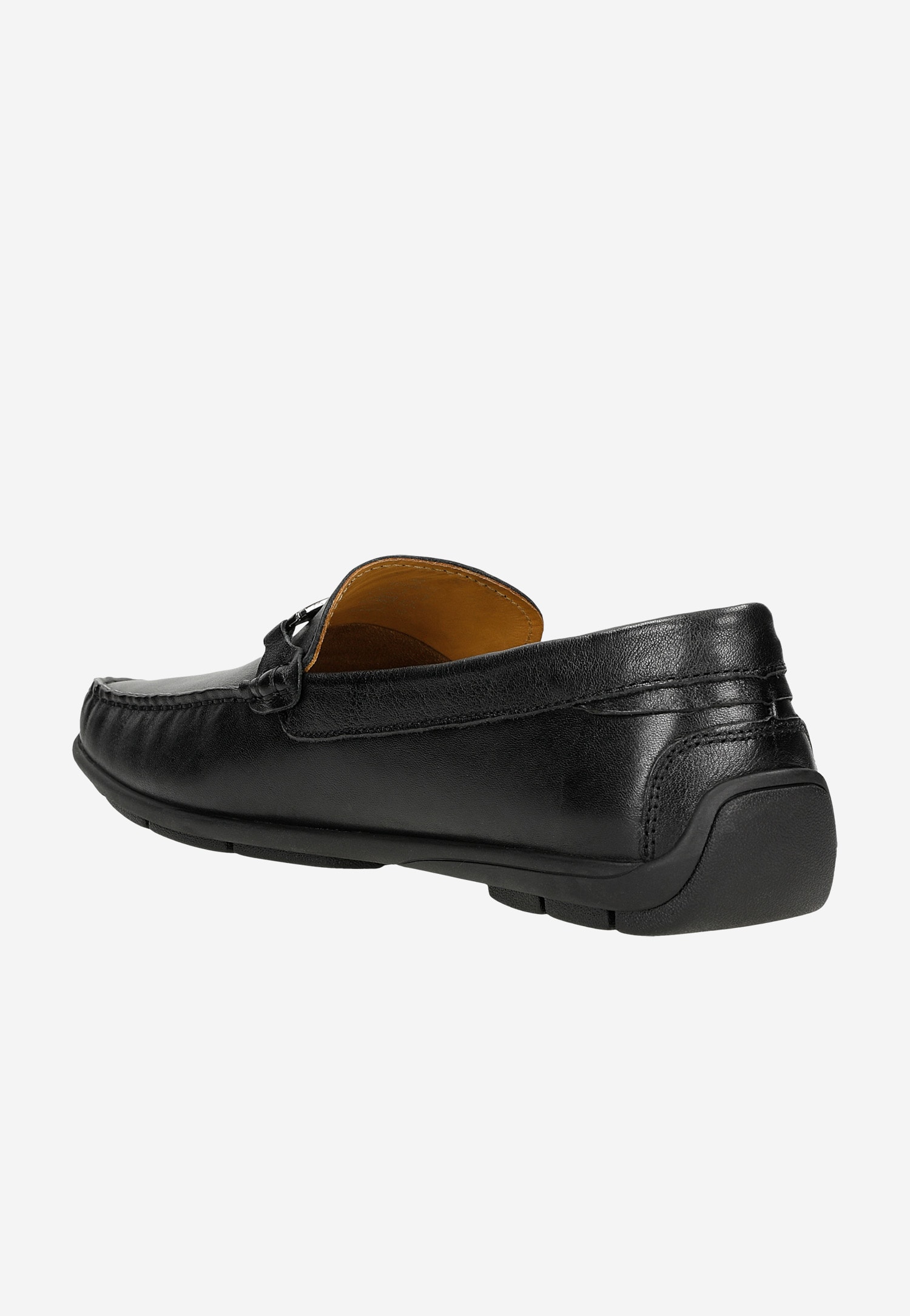 Mokasyny męskie z naturalnej skóry licowej z metalową ozdobą