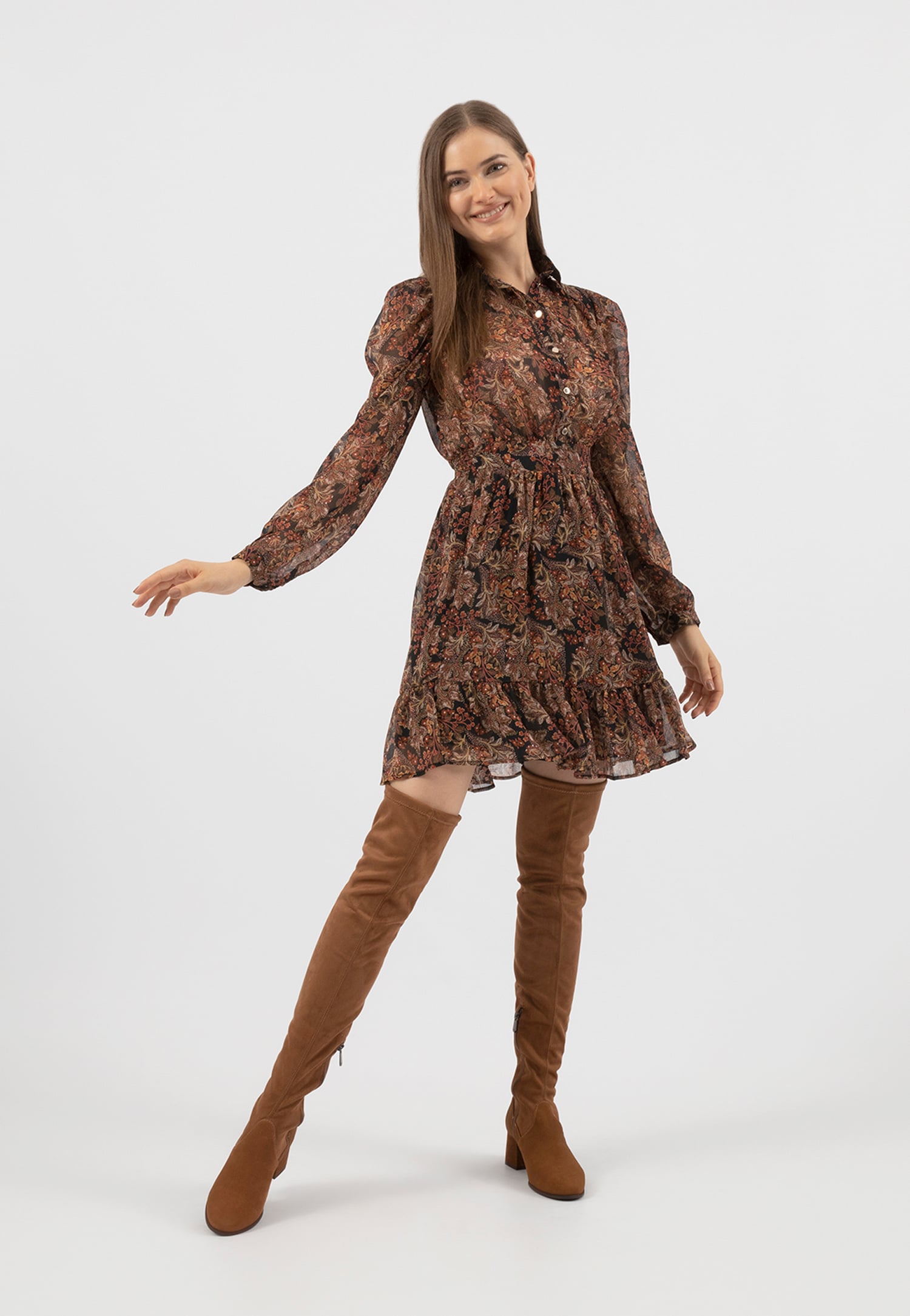 Wysokie kozaki muszkieterki w kolorze jasnego brązu