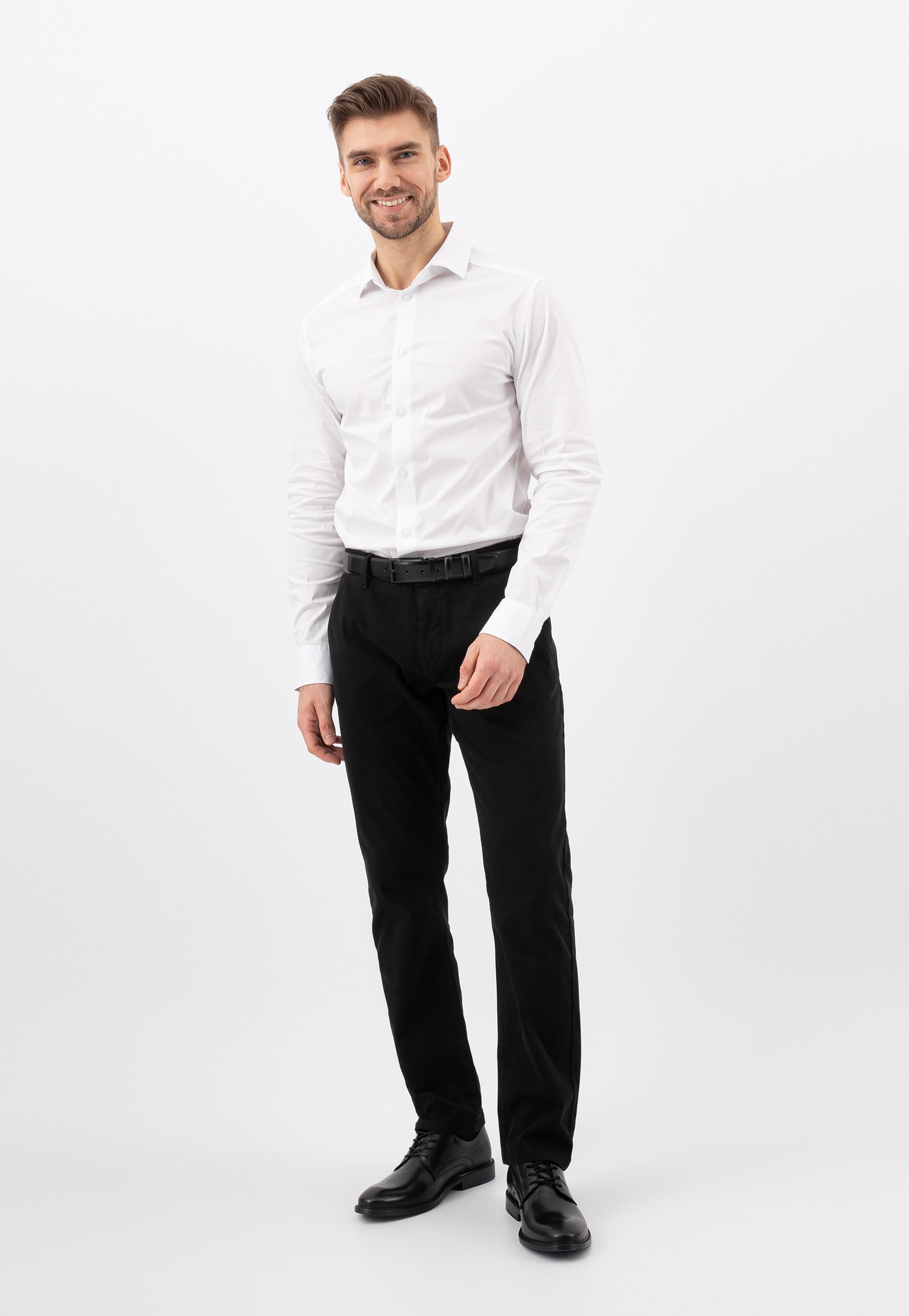 Czarne eleganckie półbuty męskie sznurowane