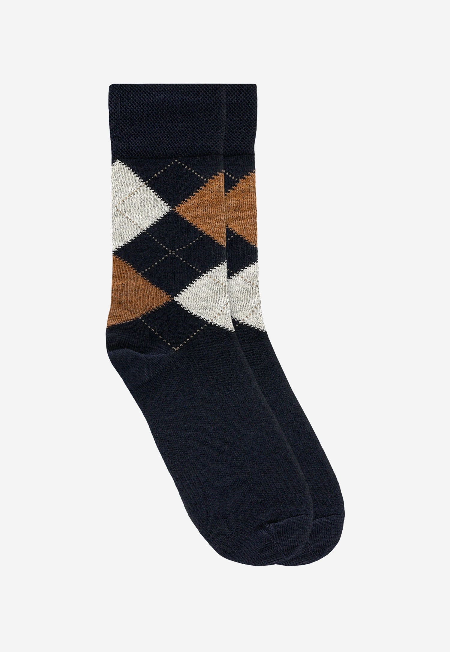 Czarne eleganckie skarpety w popielate romby