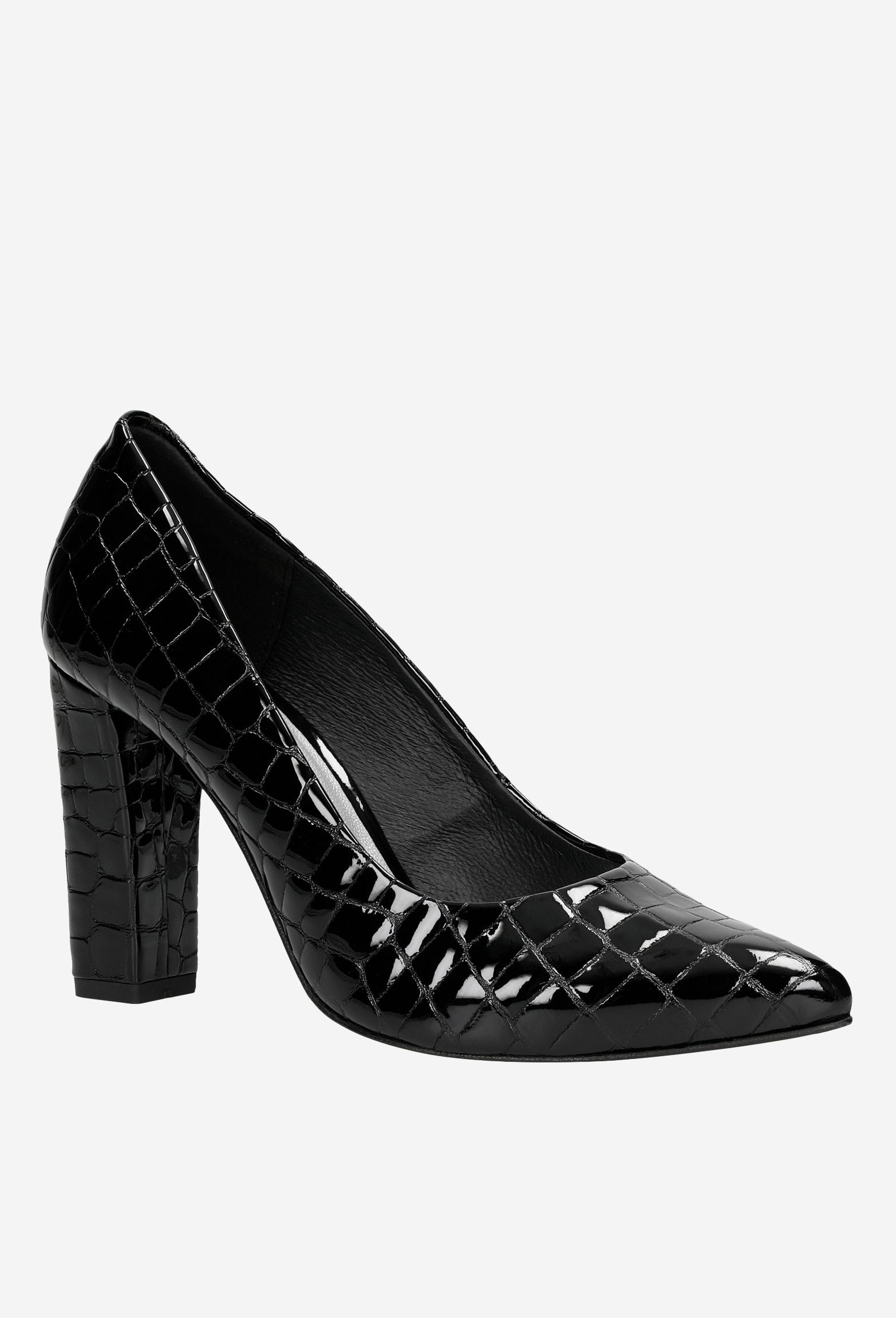 Beżowe eleganckie czółenka damskie z lakierowanej skóry