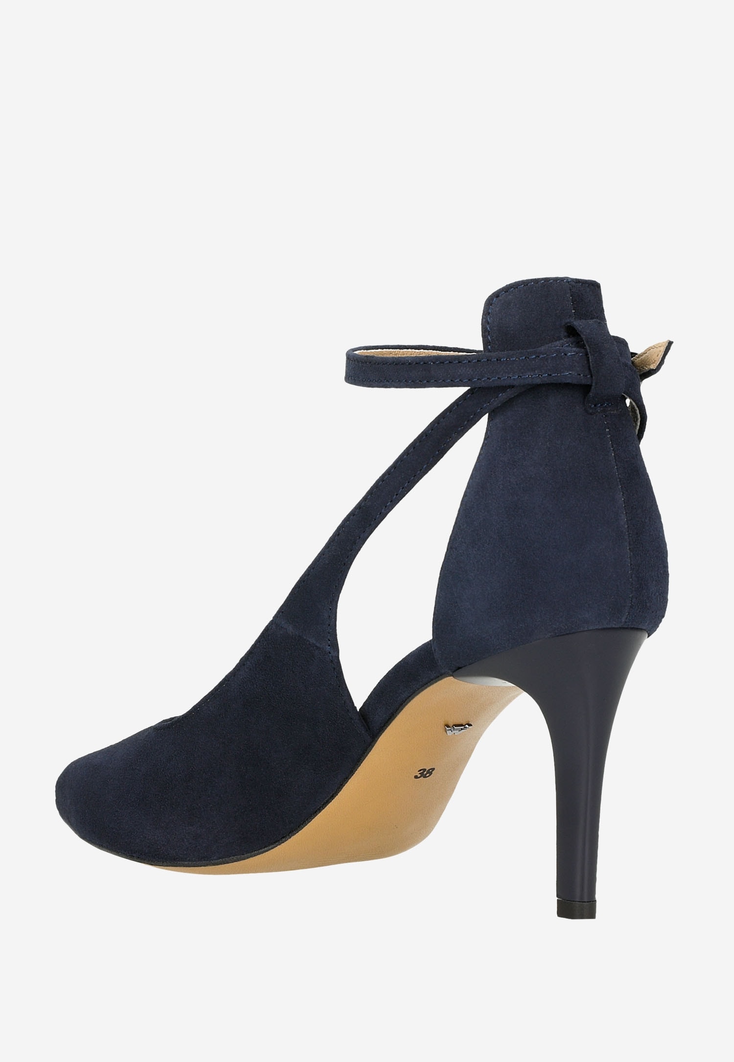 Czarne czółenka damskie z zapięciem wokół kostki