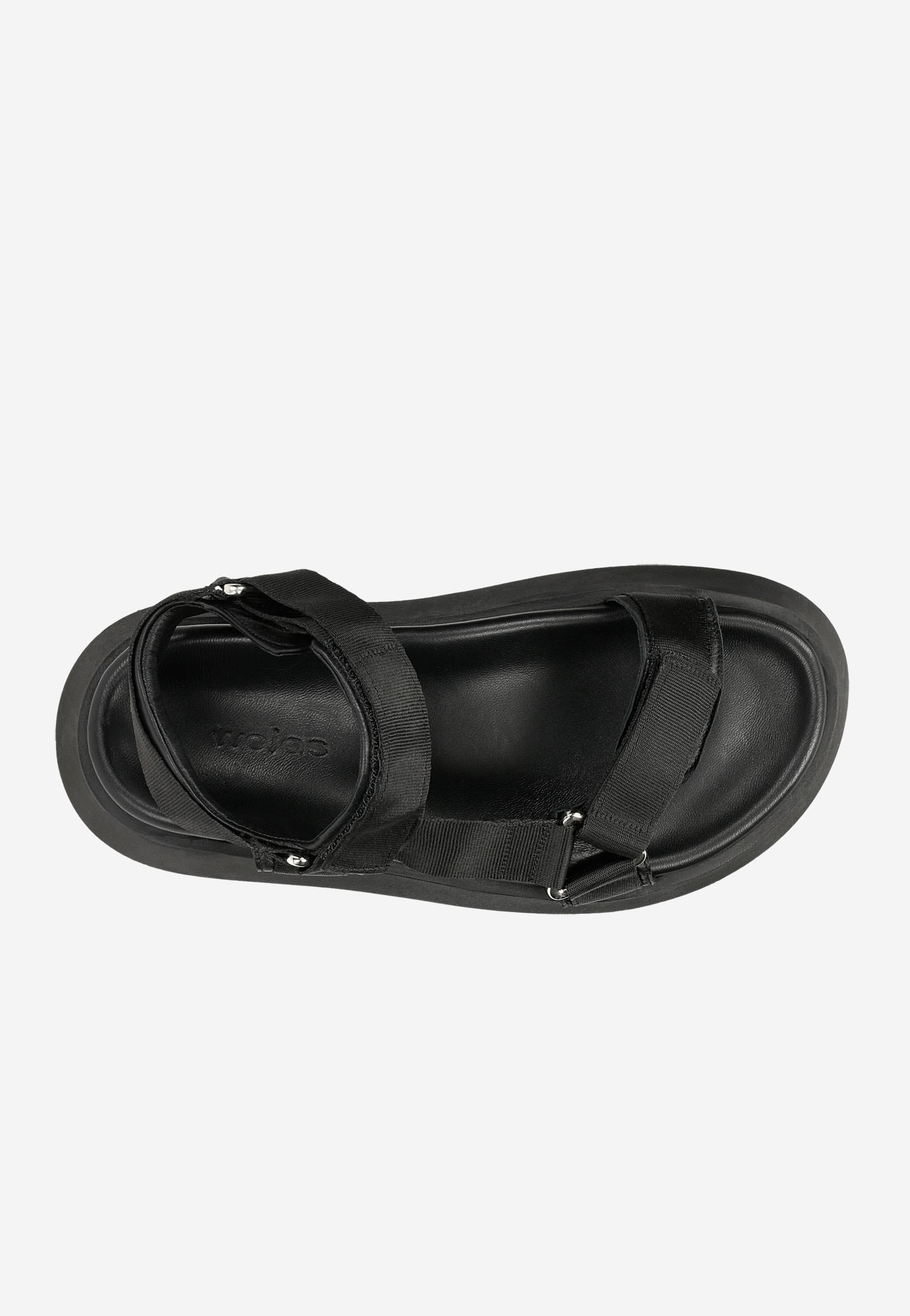 Czarne płaskie sandały damskie na rzepy