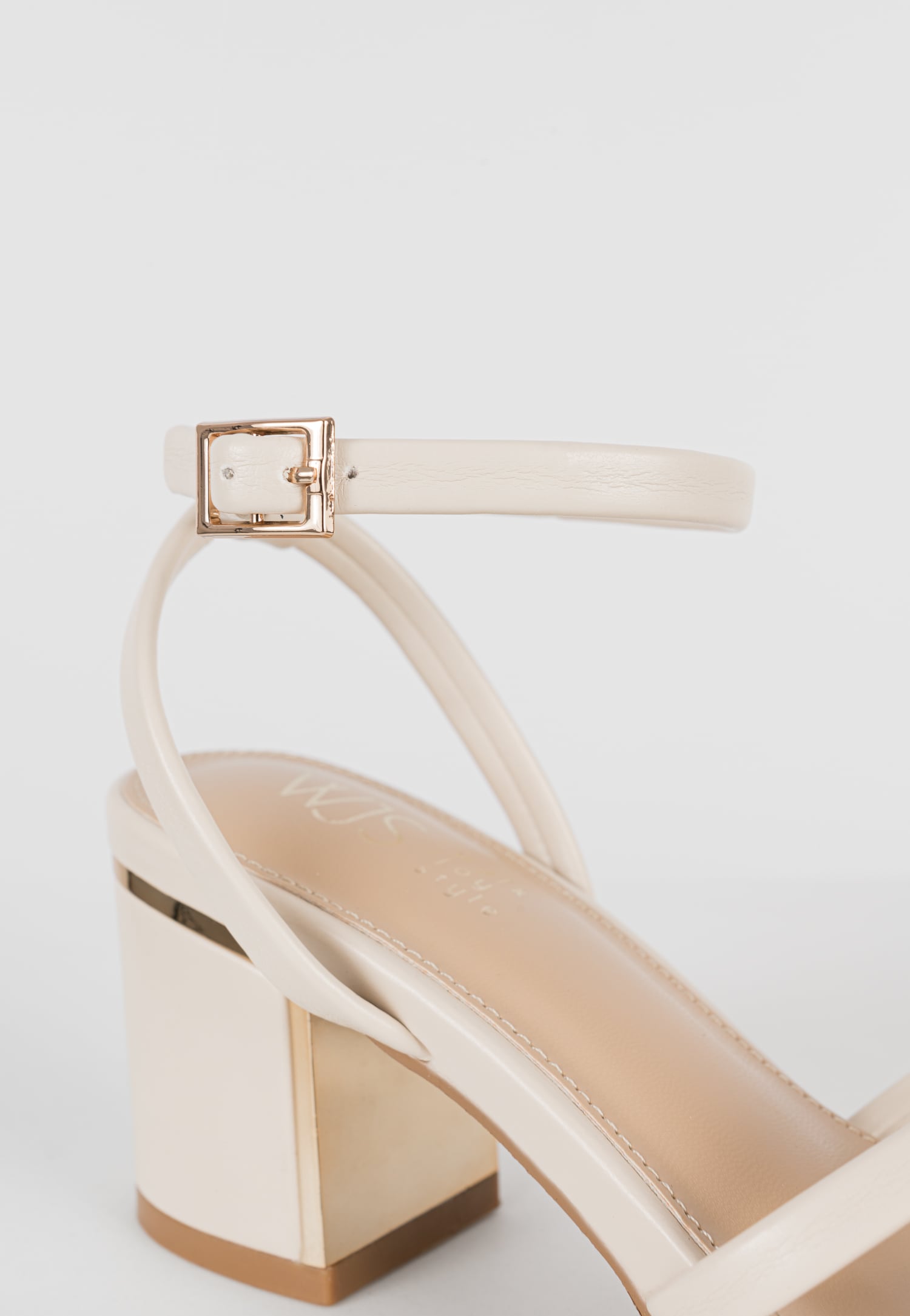 WJS czarne sandały damskie na szerokim obcasie