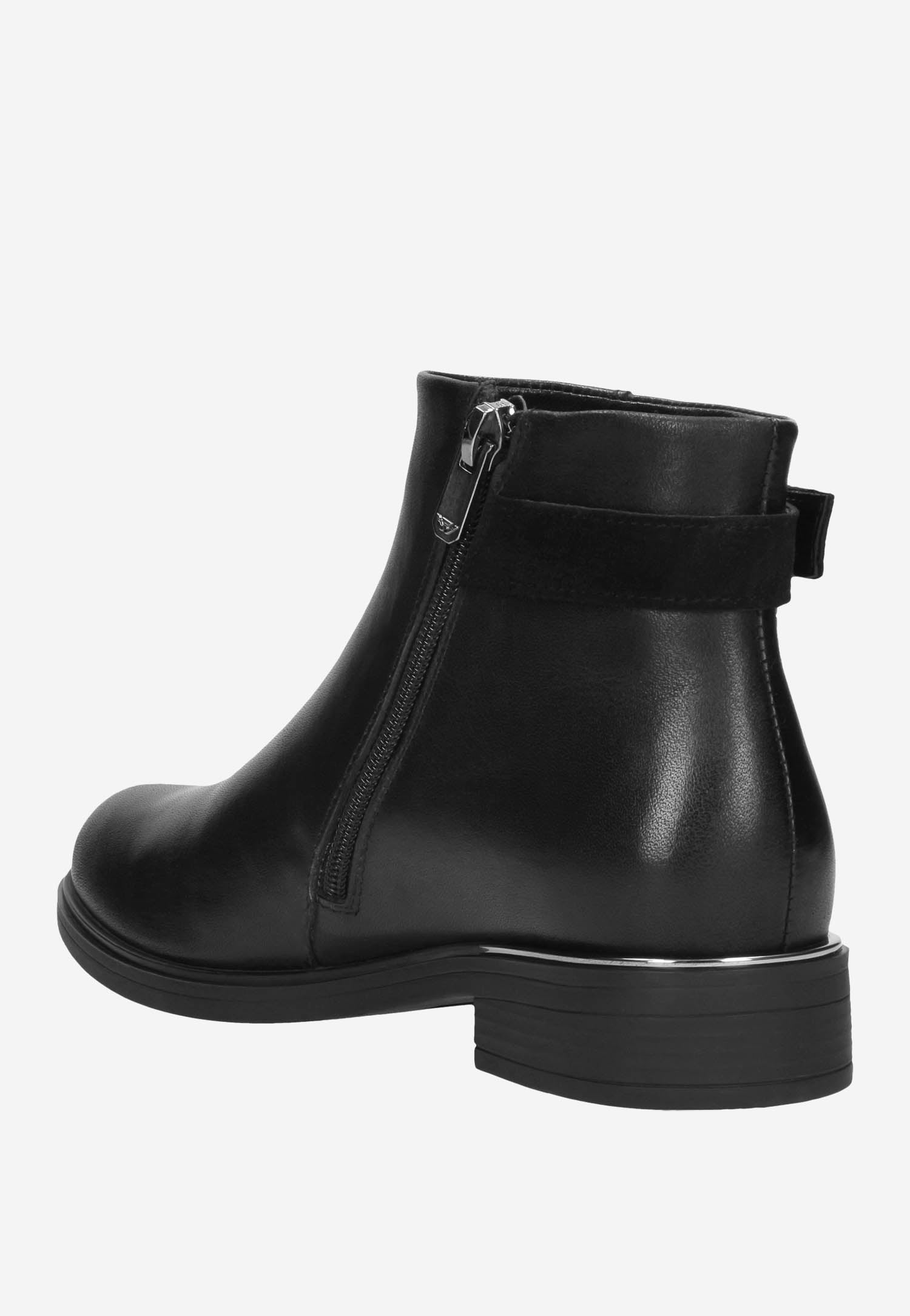 Czarne ocieplane botki damskie