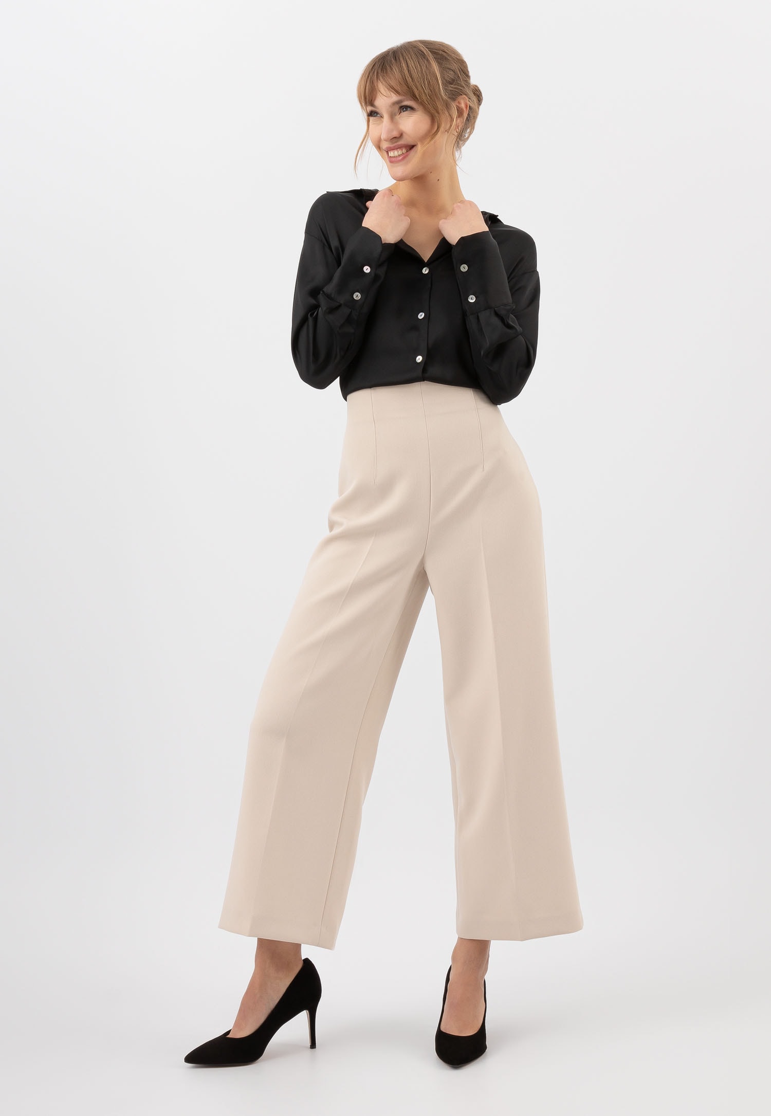 Czarne klasyczne czółenka damskie welurowe