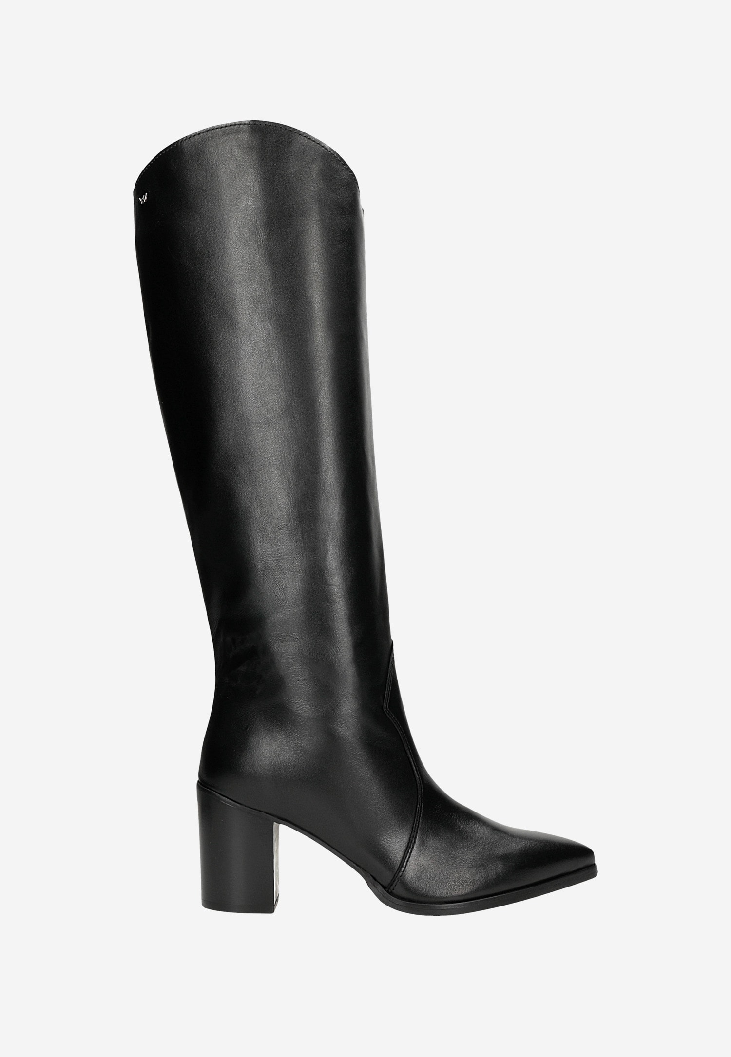 Czarne kozaki typu kowbojki ze skóry licowej