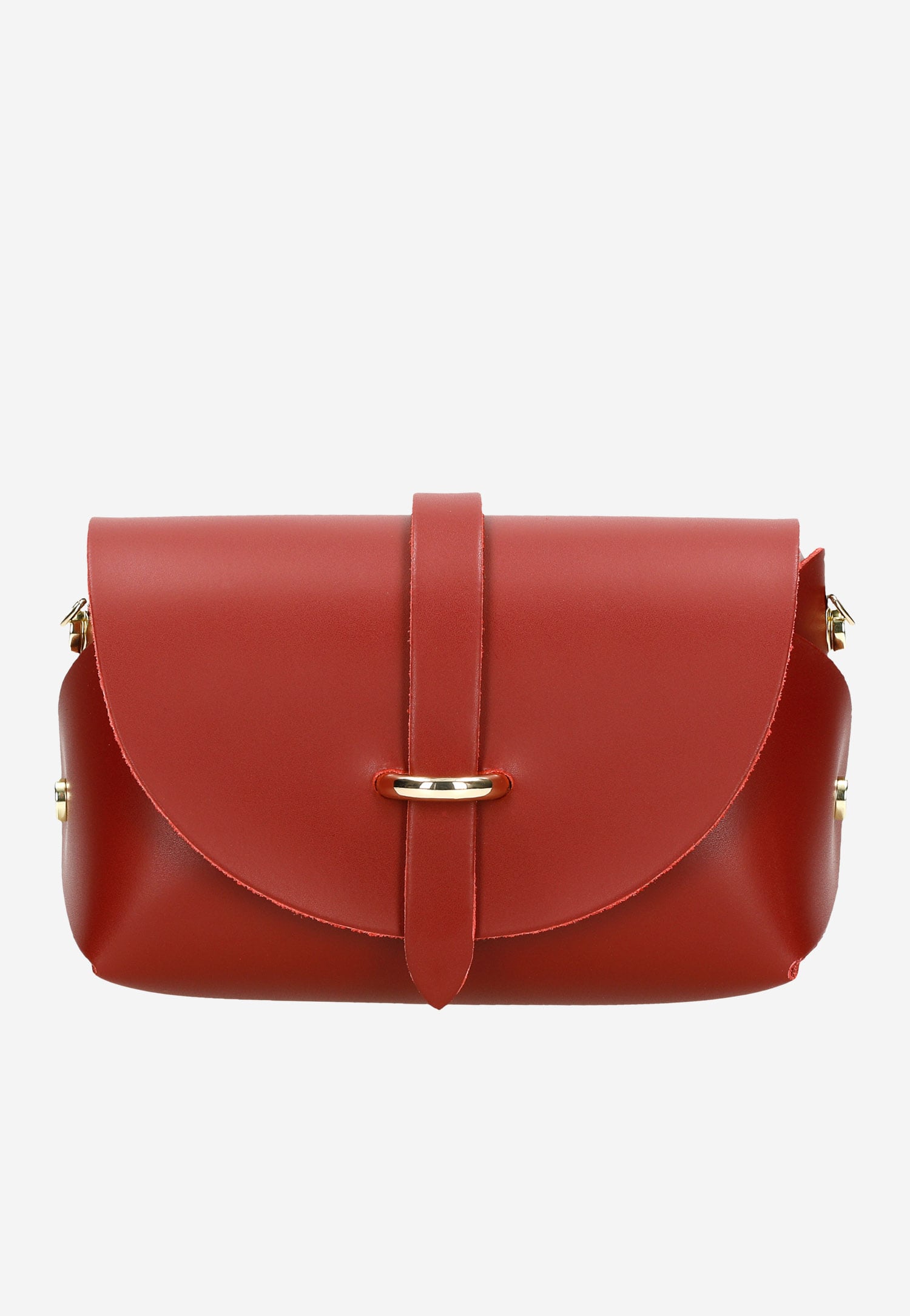 Mała czerwona torebka damska na łańcuszku