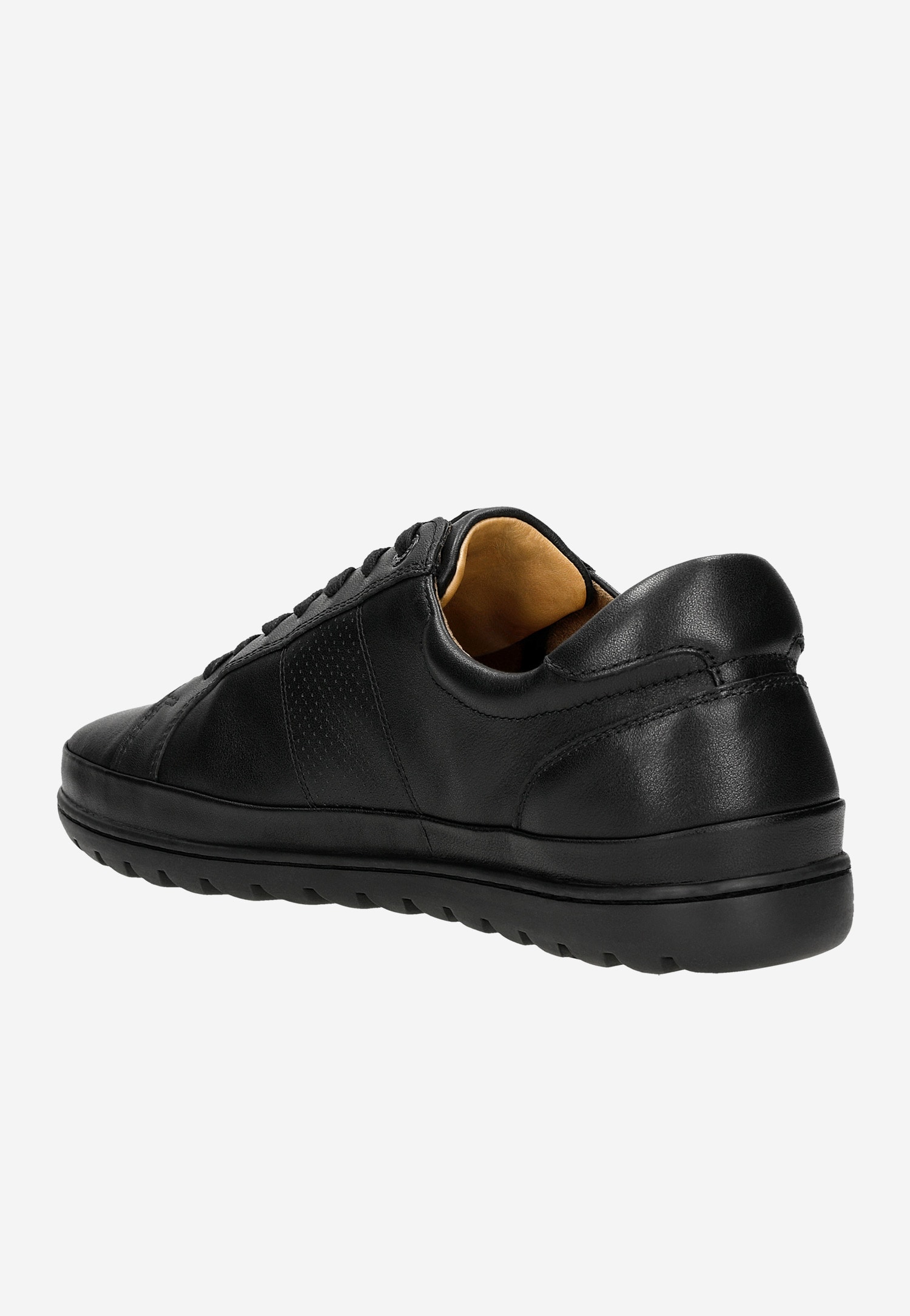 Czarne skórzane męskie buty na oryginalnej podeszwie